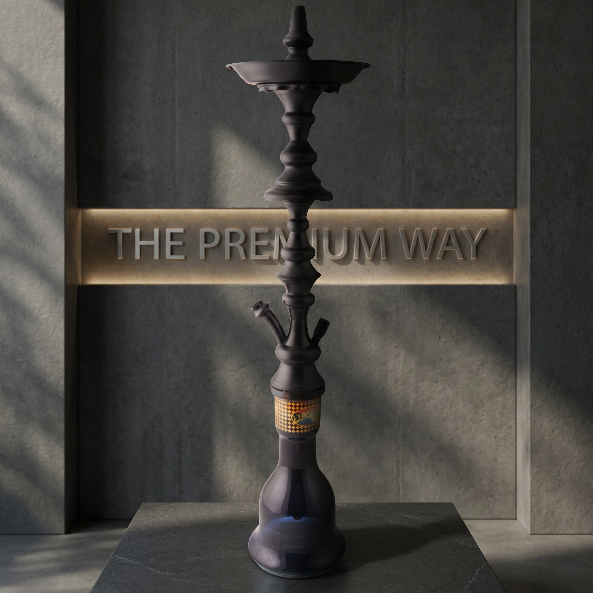 Khalil Mamoon Shareef Black 2-Level Hookah – 79 cm