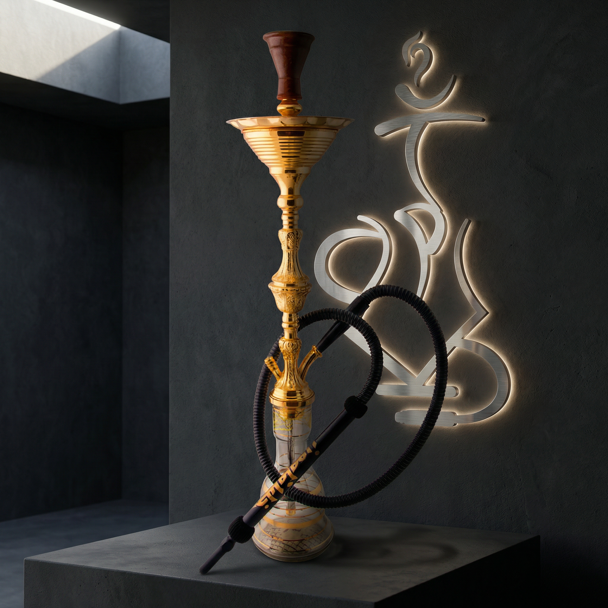 Khalil Mamoon Ice Turkey Level 2 Gold Shisha — 80 cm Ice Bucket