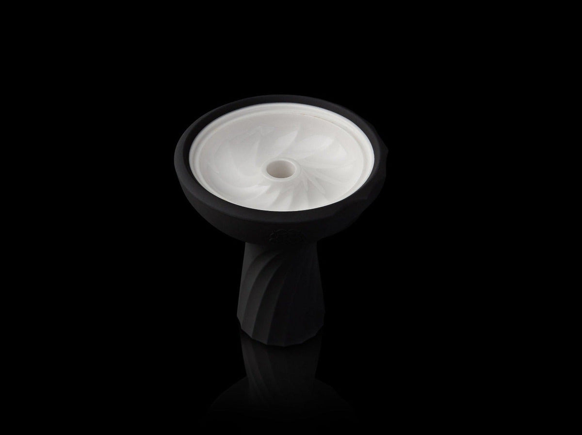 Kaloud Samsaris Lapis II shisha bowl in black silicone with white ceramic interior, image 12 of 13