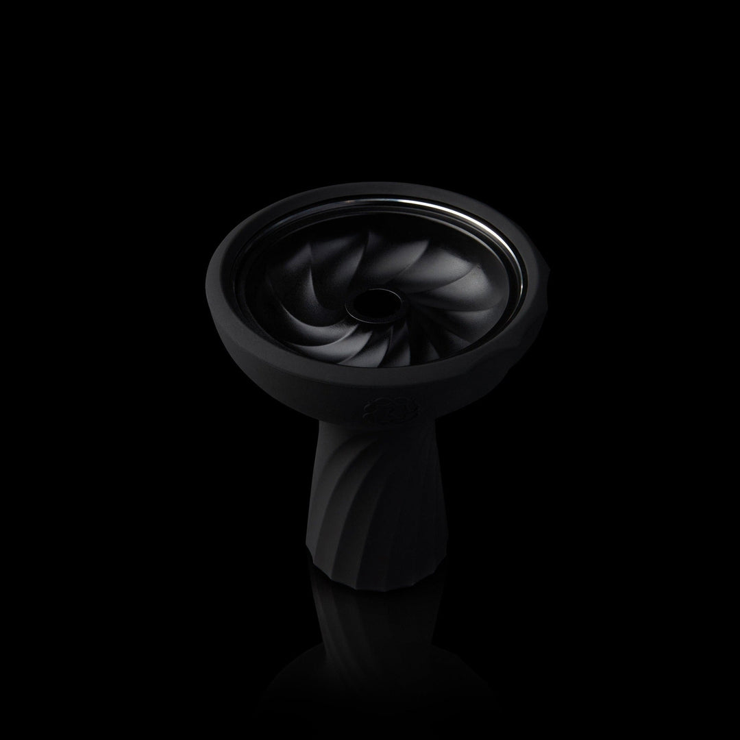 Kaloud Samsaris II Niris Black aluminium shisha bowl in black silicone housing