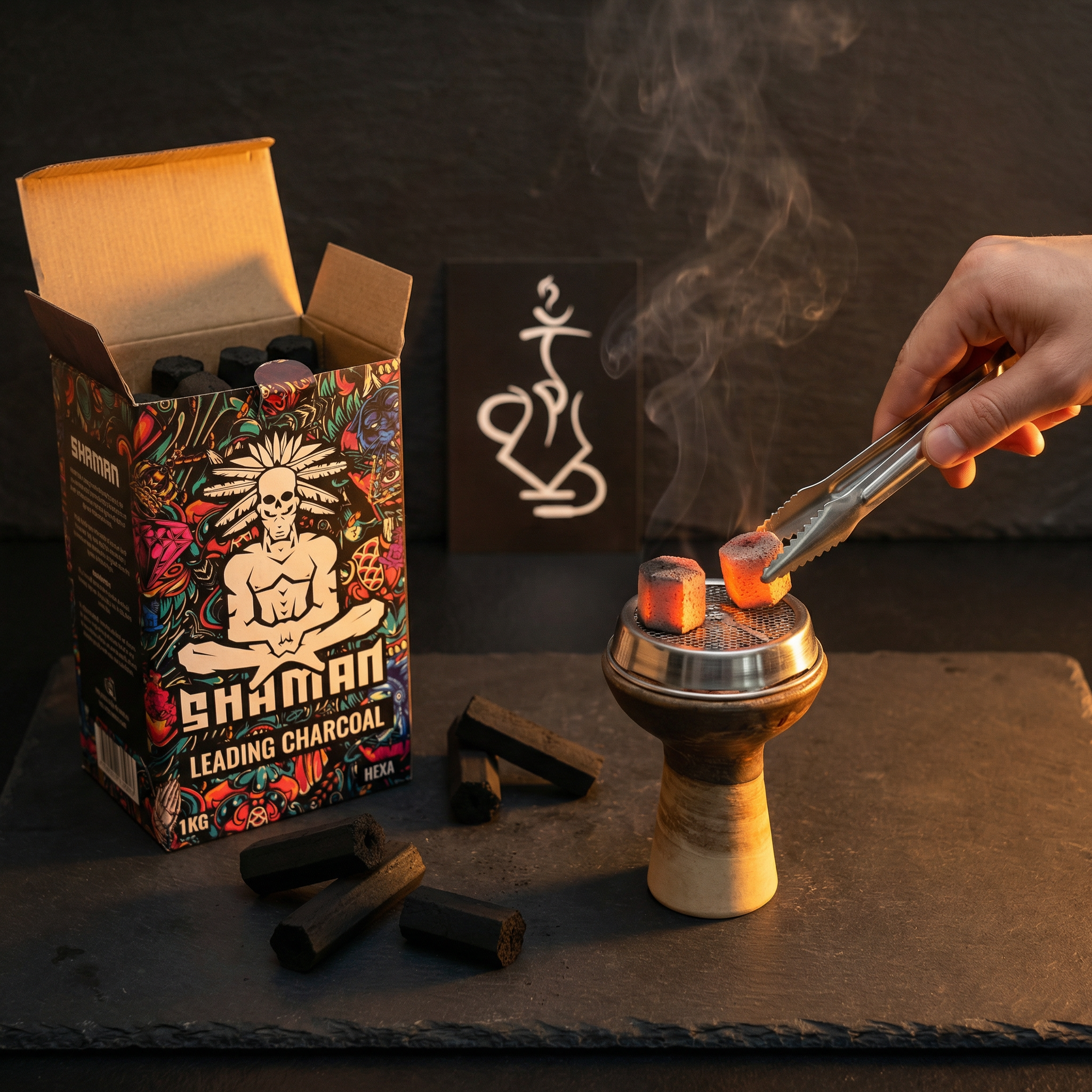 Shaman Hexa Coconut Shisha Charcoal 2