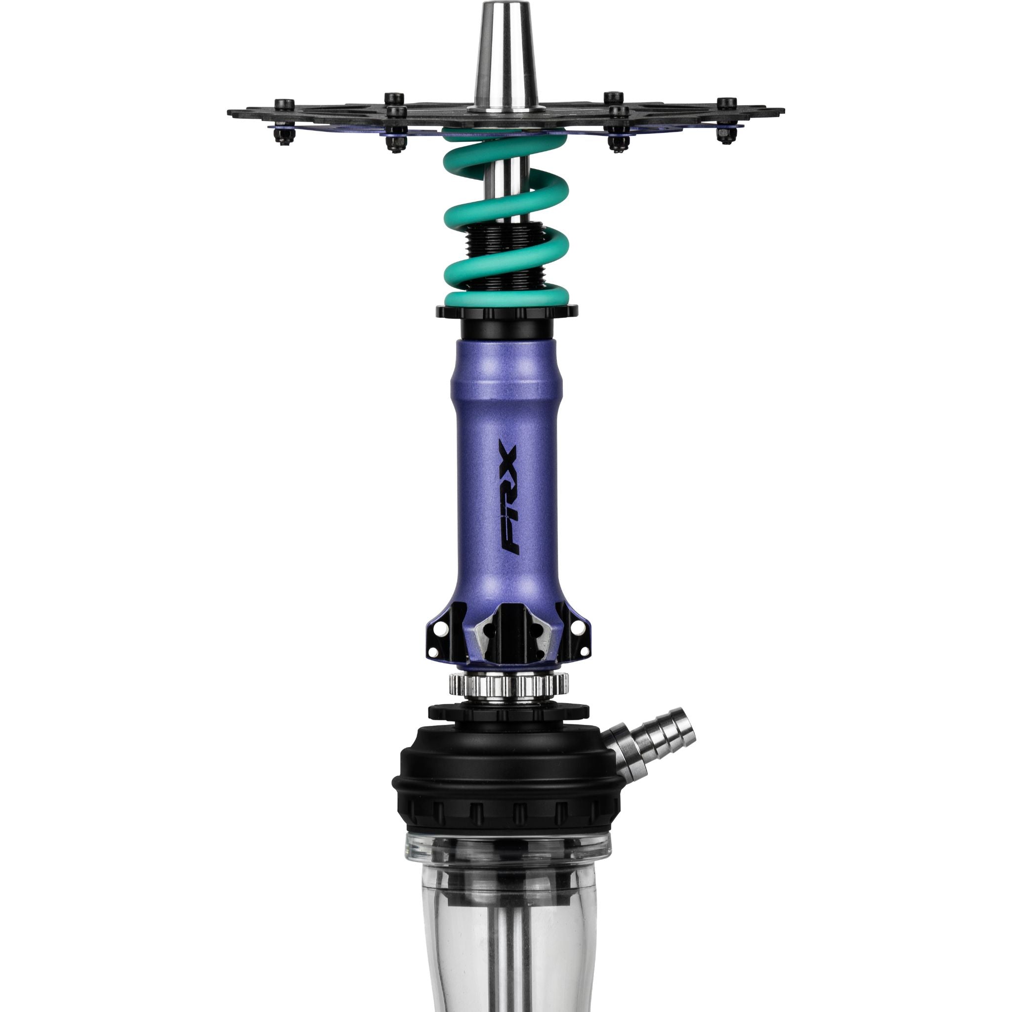 Amotion Pedal RX Grape upper section showing the magnetic hose connector, adjustable diffuser and shock-spring detailing
