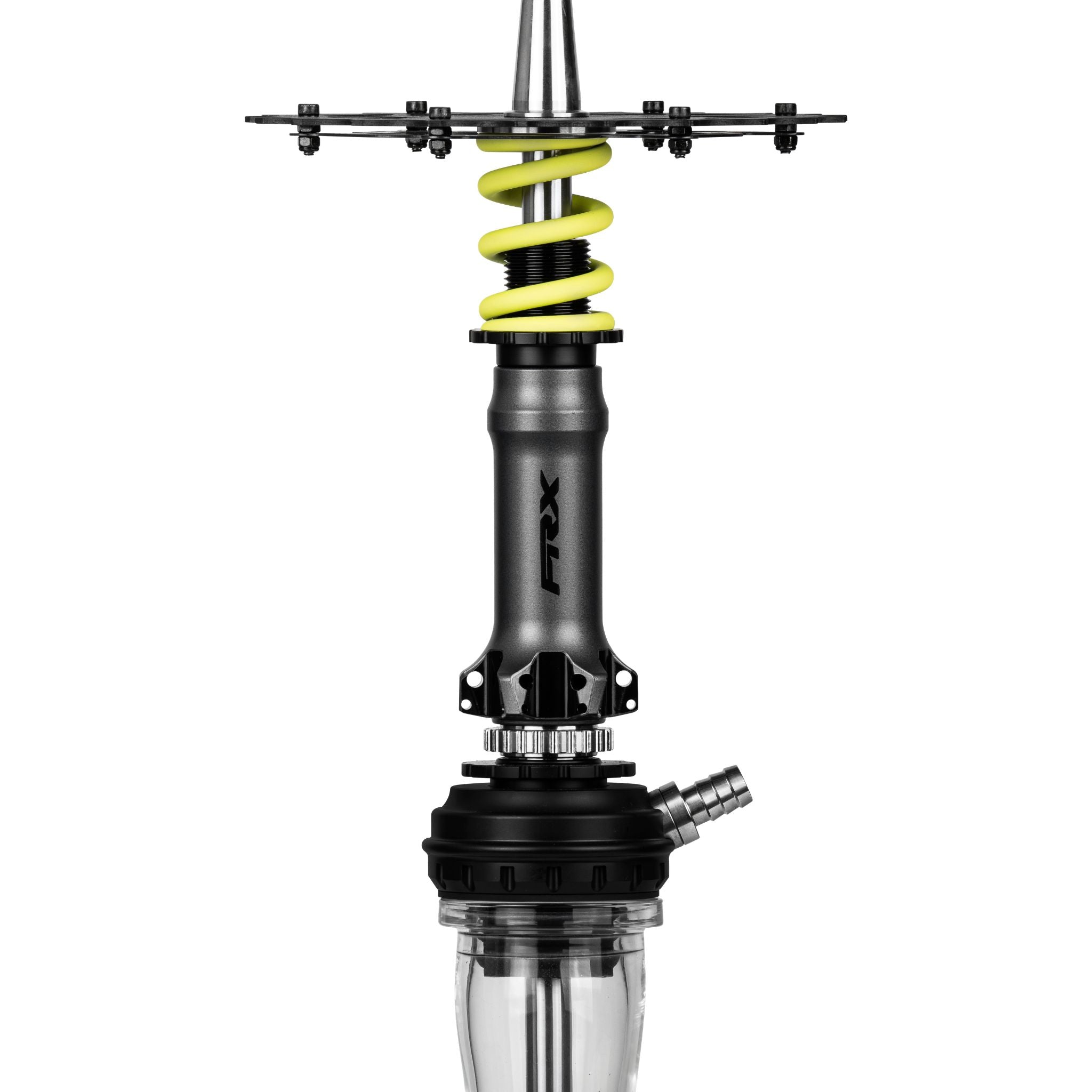 Amotion Pedal RX Slate upper section showing the magnetic hose connector, adjustable diffuser and shock-spring detailing