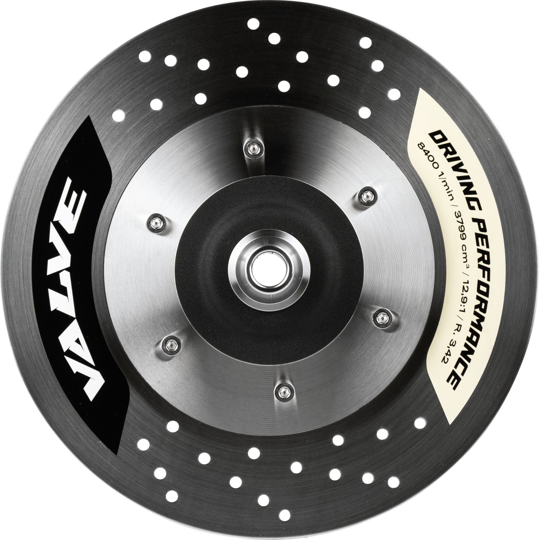 Flat top-down view of the Amotion Valve GT12 dual brake-disc charcoal plate in brushed stainless steel with bold VALVE branding