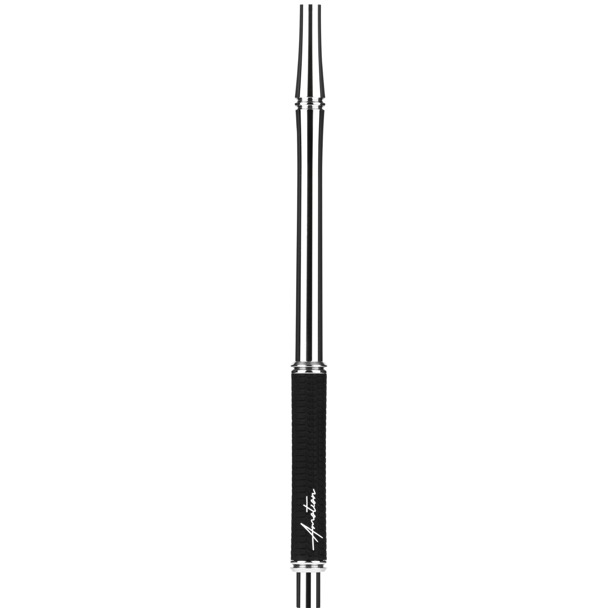 Colour-matched Amotion Valve mouthpiece included with the GT12, with a black tyre-tread grip and tapered aluminium single-hose stem