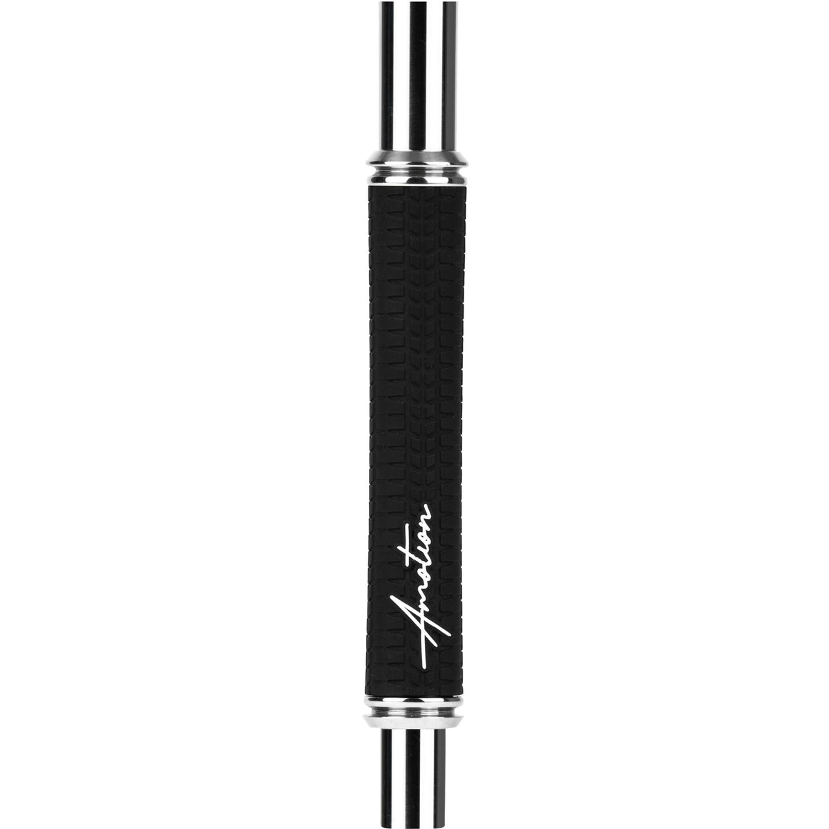 Close-up of the Amotion Valve mouthpiece grip showing the tyre-tread texture and Amotion signature on the X16-matched handle, image 12 of 12