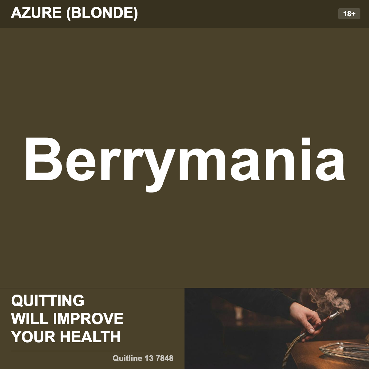 Azure (Blonde) Berrymania Shisha Tobacco Flavour