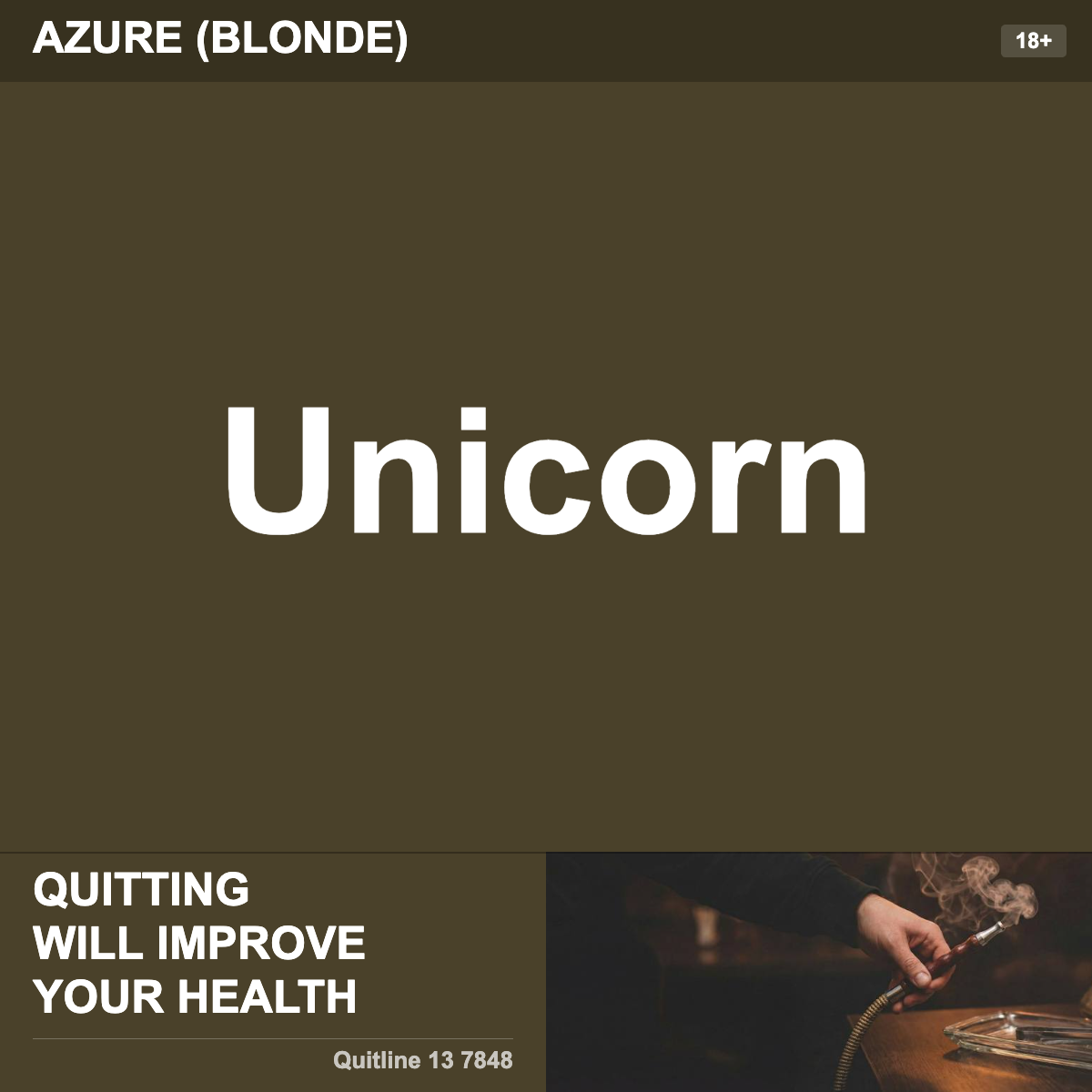 Azure (Blonde) Unicorn Shisha Tobacco Flavour