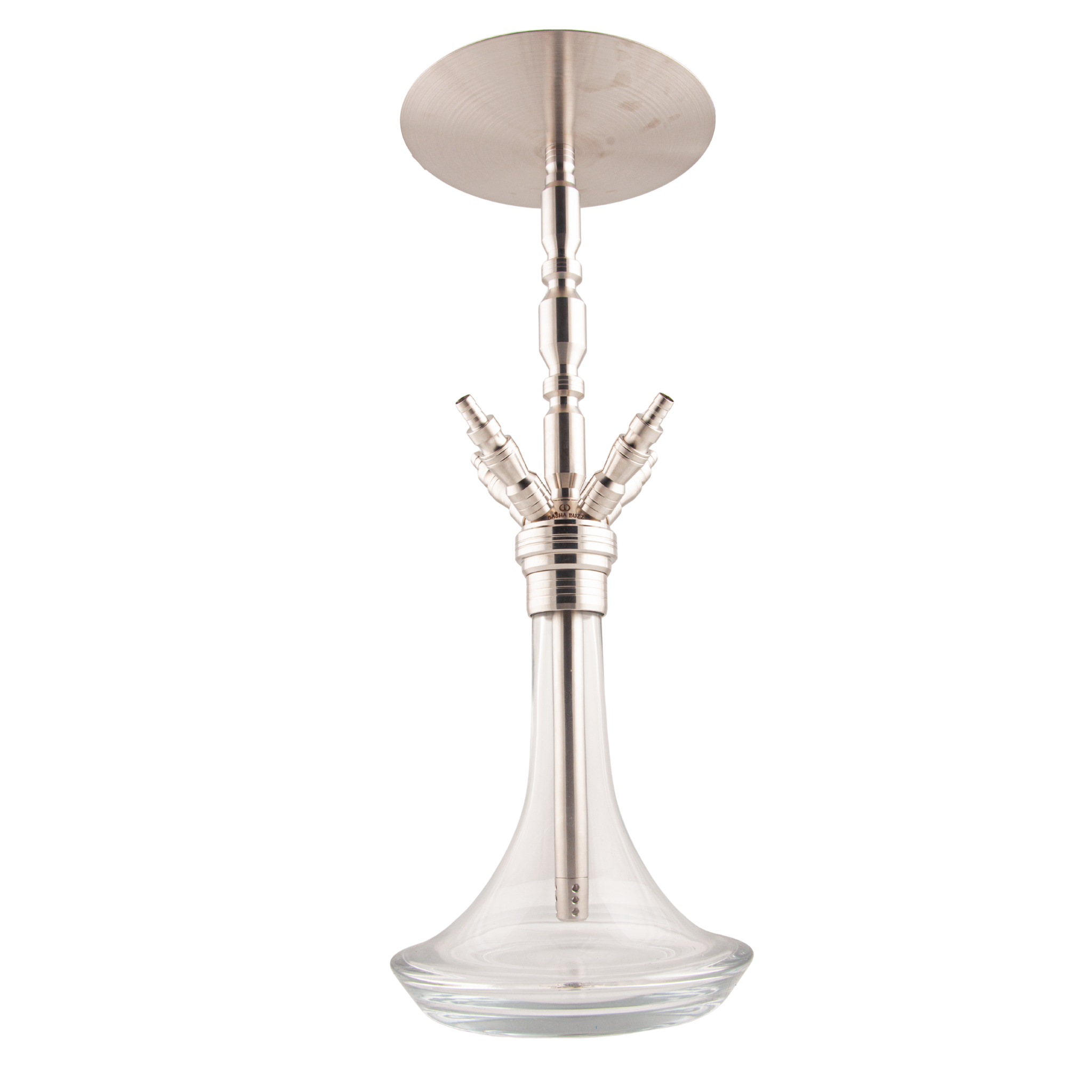 Basha Buzz Quad Sultan heavy stainless steel 4-hose hookah full body view — The Premium Way