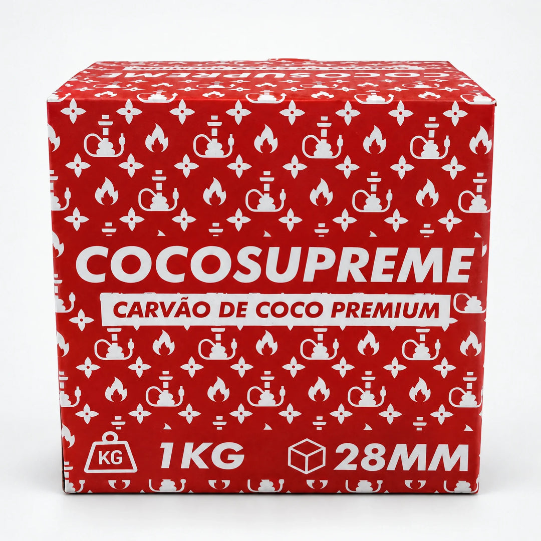 CocoSupreme 28mm coconut shisha charcoal 1kg box