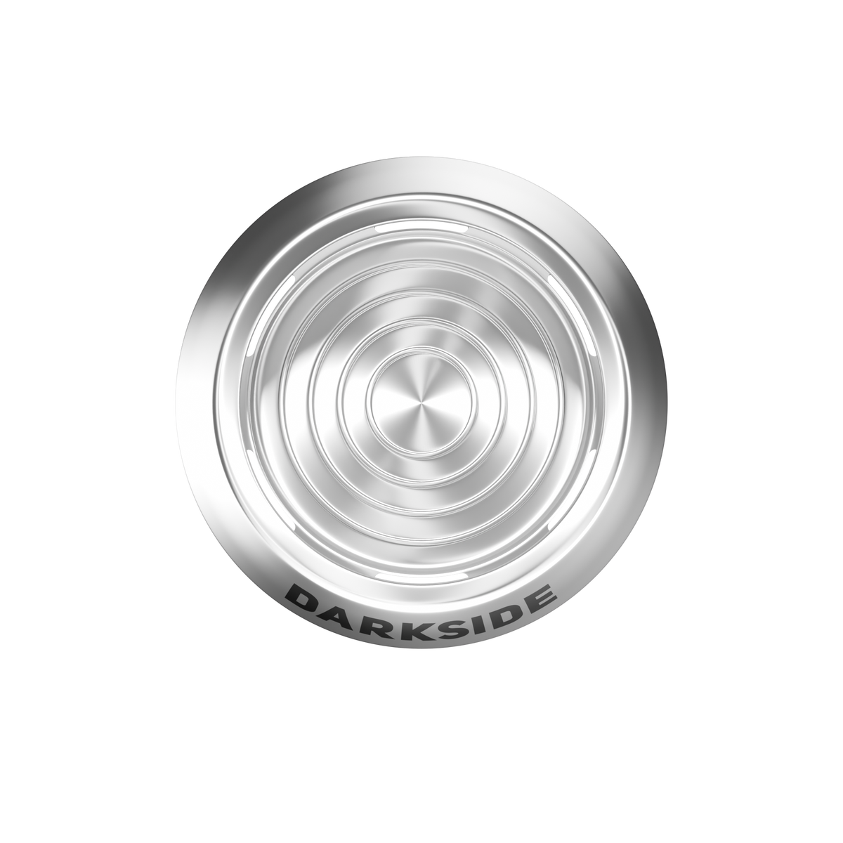 Darkside D-Heater Pro heat management device viewed directly from above, showing ridged rings and logo