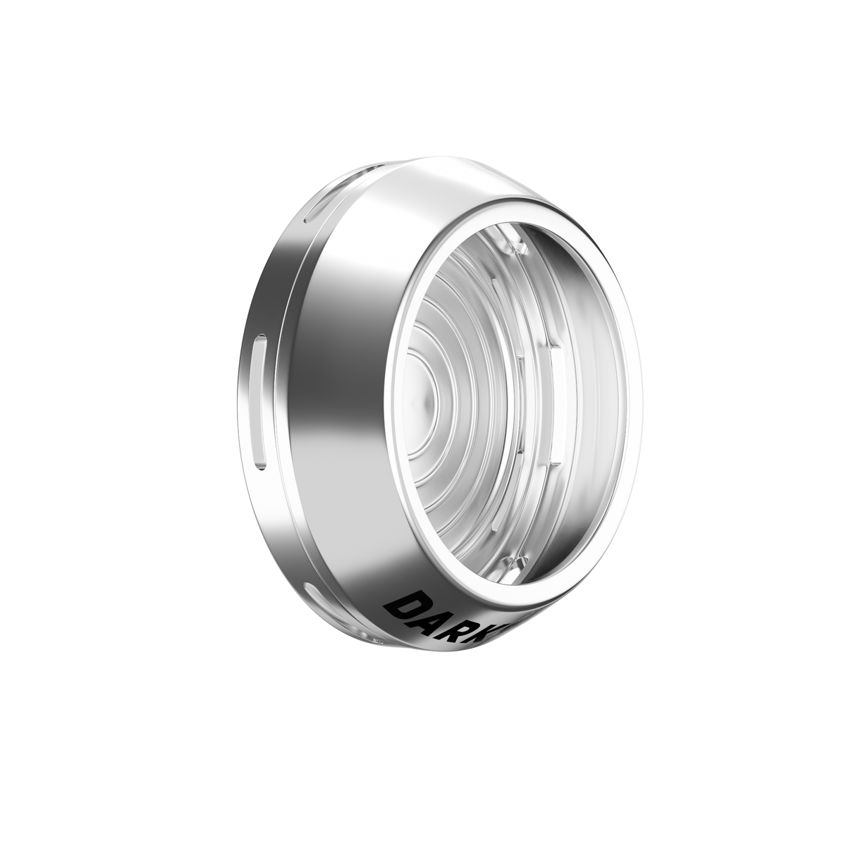 Darkside D-Heater Pro heat management device, side profile showing a side vent slot and part of the logo