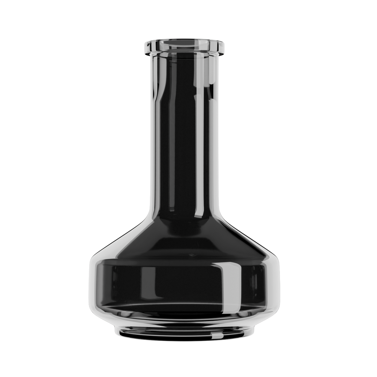 Darkside D-Glass grey shisha base with glossy reflections showing the wide base shape