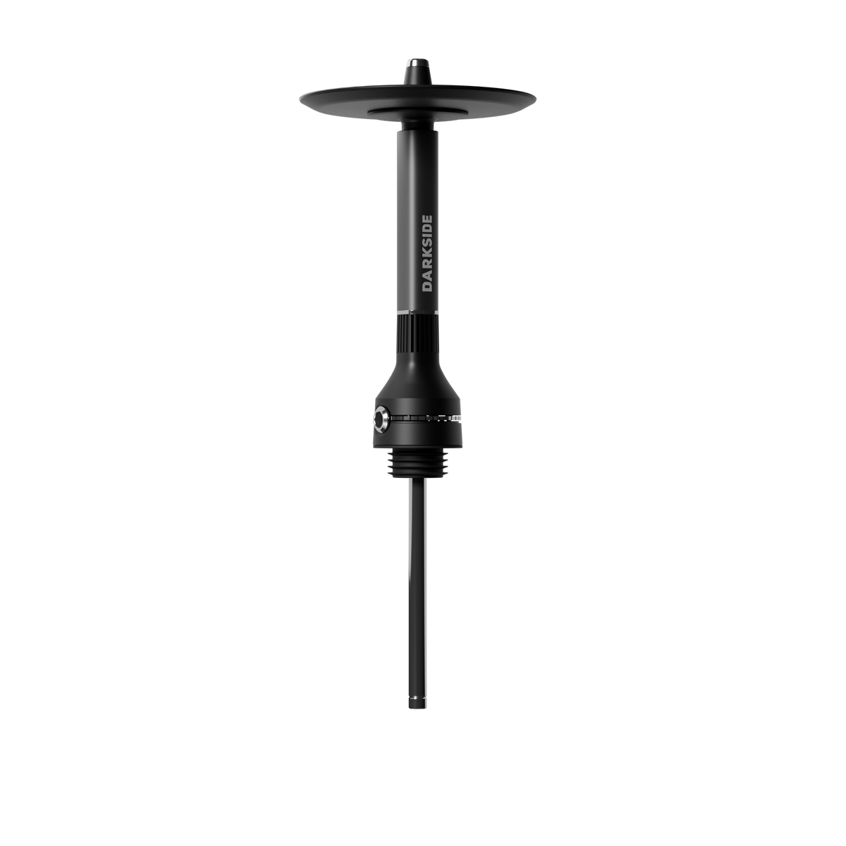 Darkside NEO grey shisha stem with full-length downstem extended, isolated on white