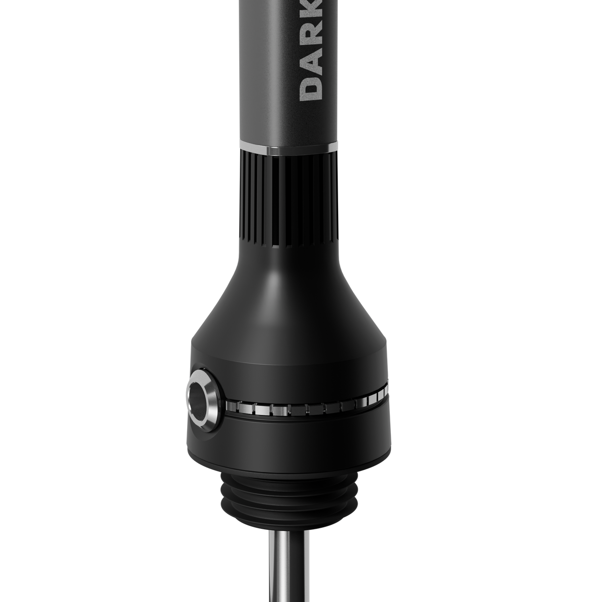 Darkside NEO grey shisha joint close-up showing the magnetic hose port and thread ring