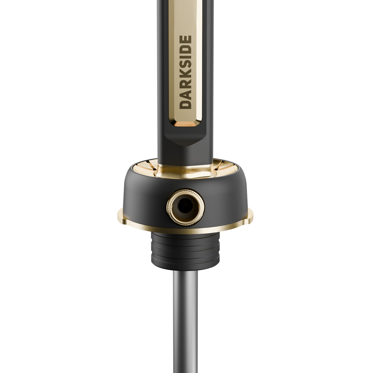 Darkside Pro Black Gold shisha hose connector housing shown in close up