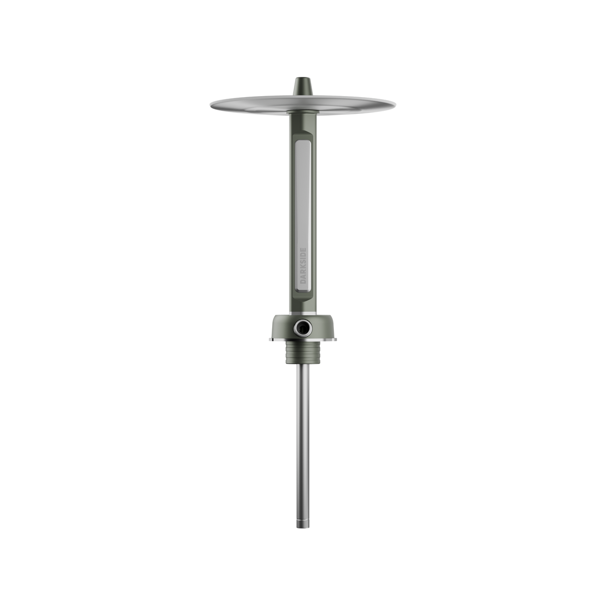 Side profile of the Darkside Pro stem in green chrome, tray, shaft and connector shown alone