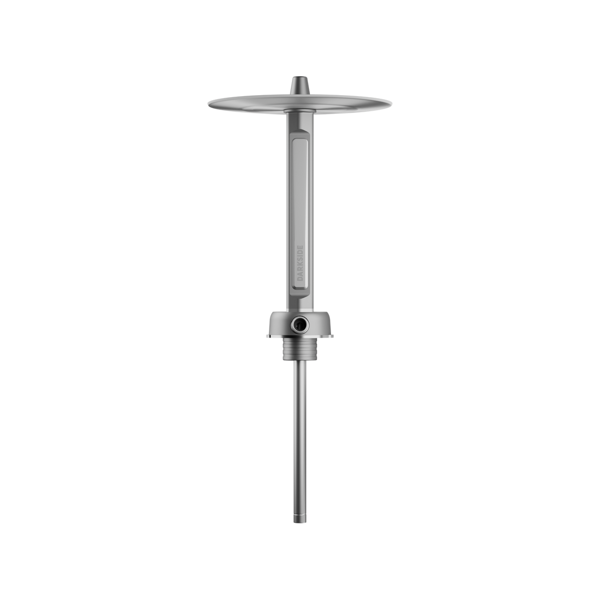 Darkside Pro shisha grey chrome stem and connector angled view