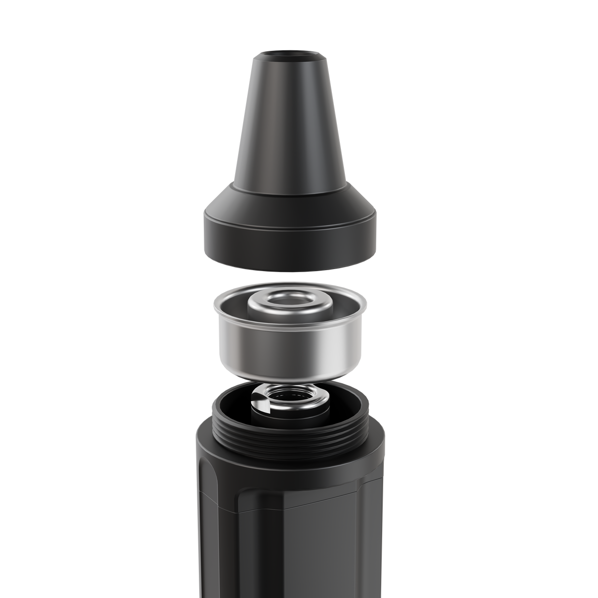 Darkside EVO shisha coal plate cone and stainless diffuser insert shown apart from the stem