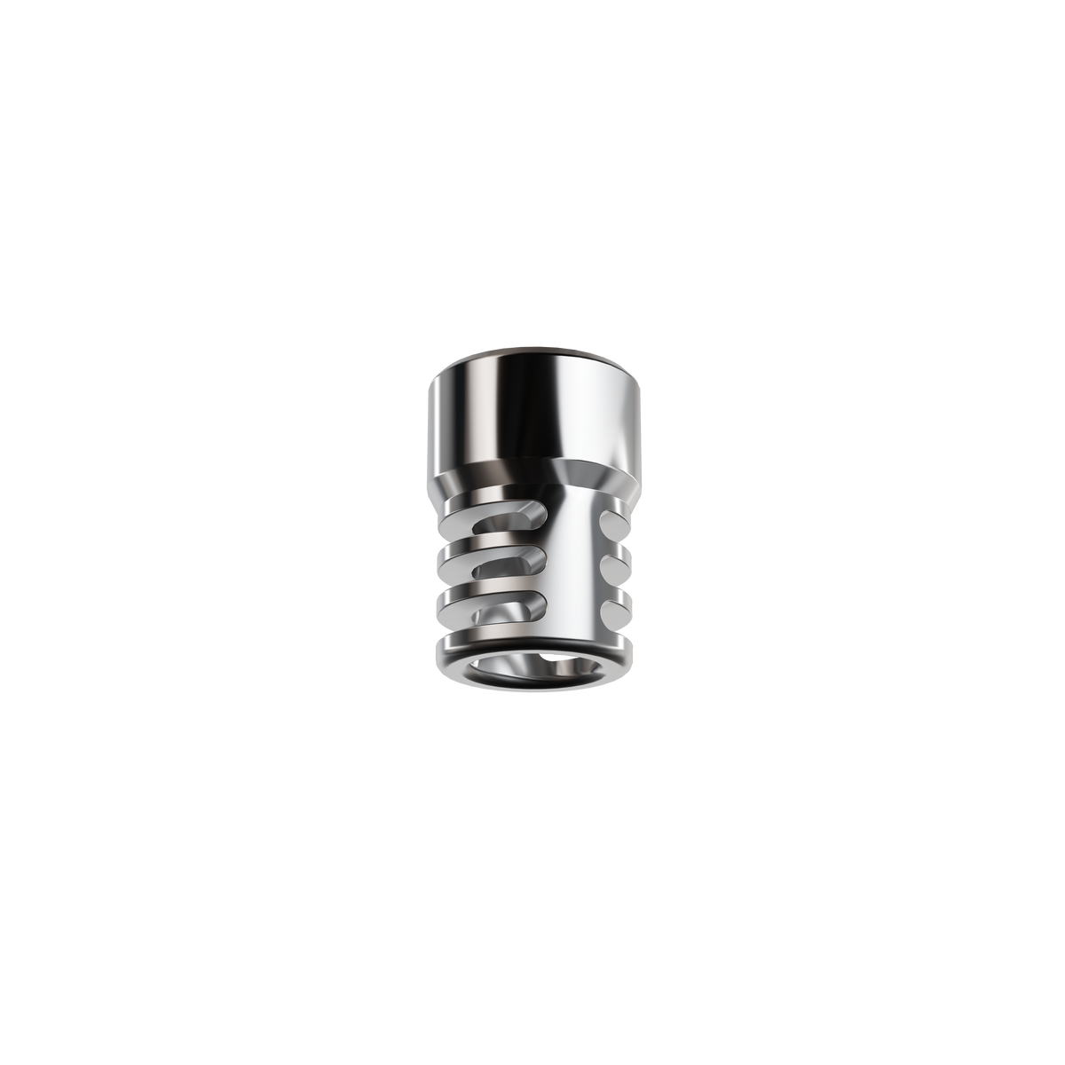 Darkside EVO shisha stainless steel diffuser piece with finned side slots on white