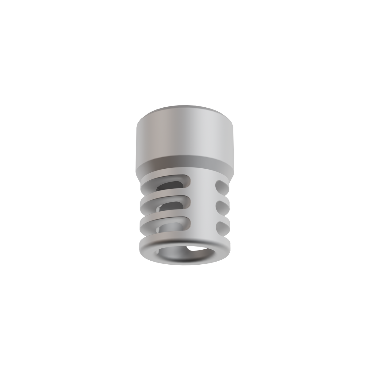 Diffuser piece with a matte light grey finish and finned slots, shown isolated on white