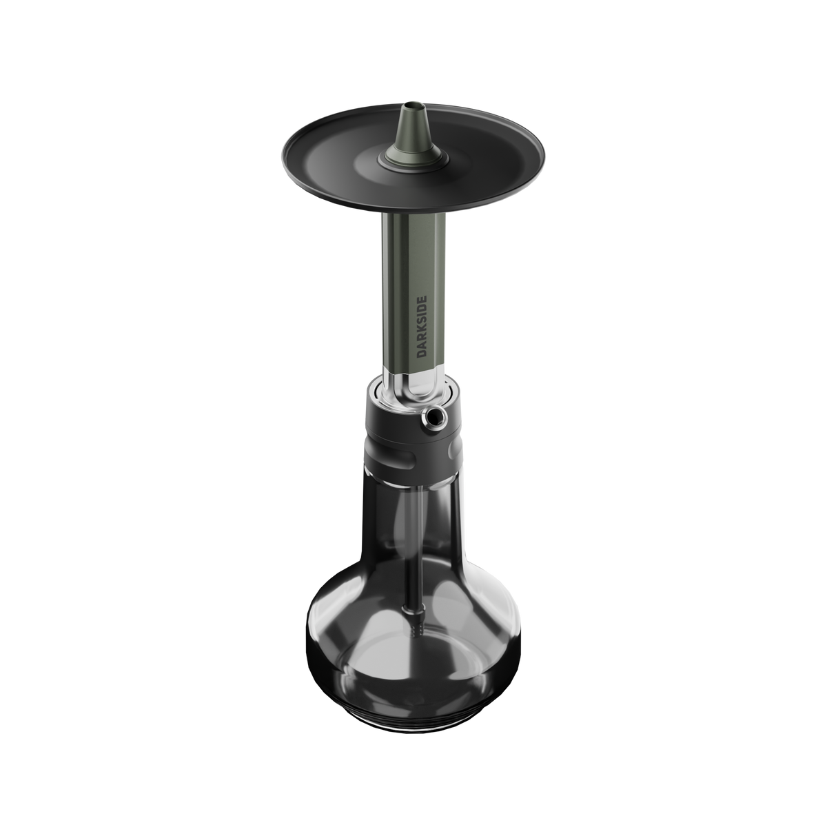 Darkside EVO shisha in green, stem and base assembled without the hose attached