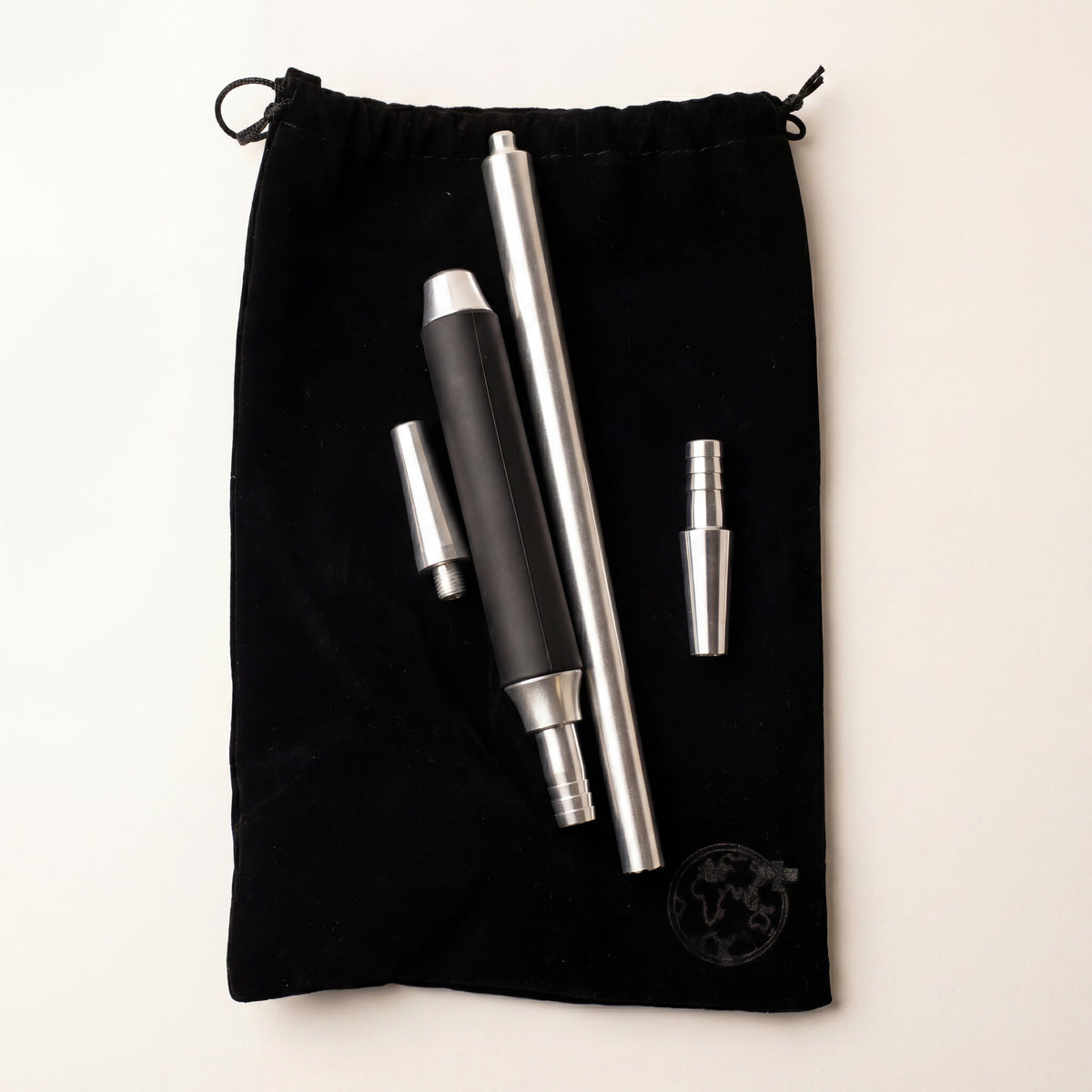 Enso Hookah Modular Mouthpiece complete kit with black velvet carry bag and modular components, image 8 of 12