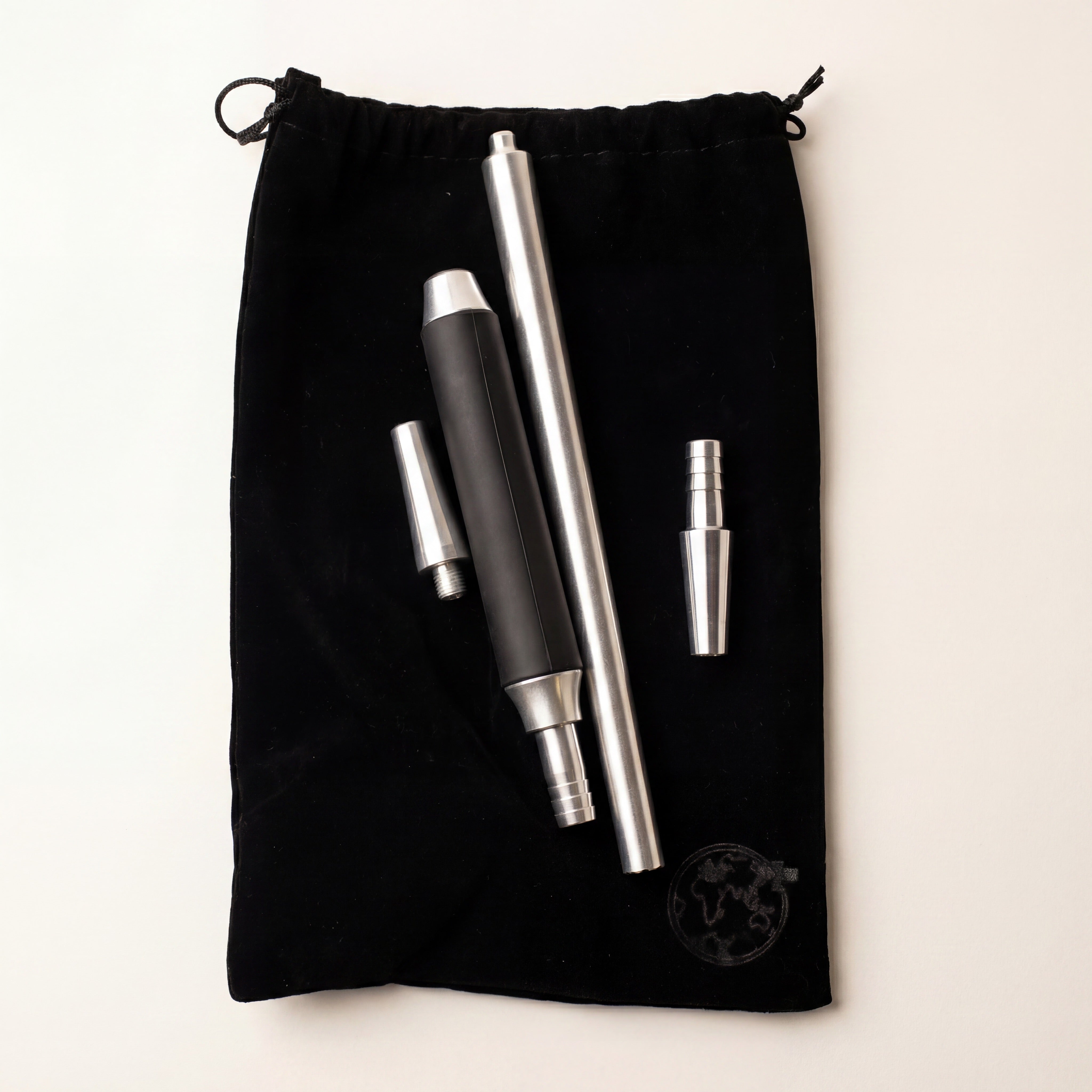Enso Hookah Modular Mouthpiece complete kit with black velvet carry bag and modular components – The Premium Way