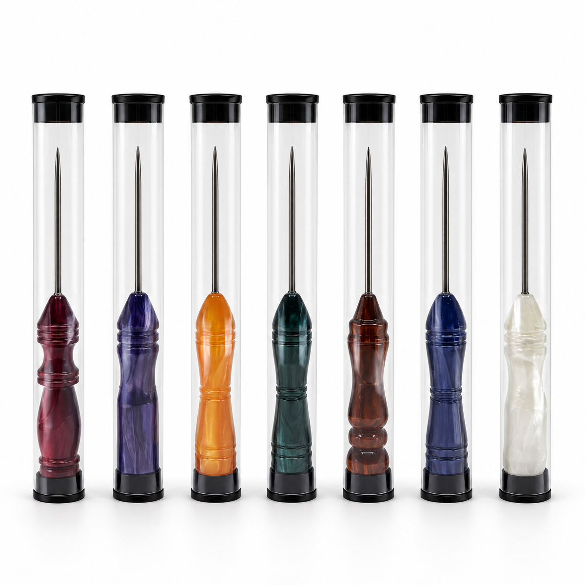 Essentials resin shisha pokers in all seven colours, each in a clear tube, image 2 of 8