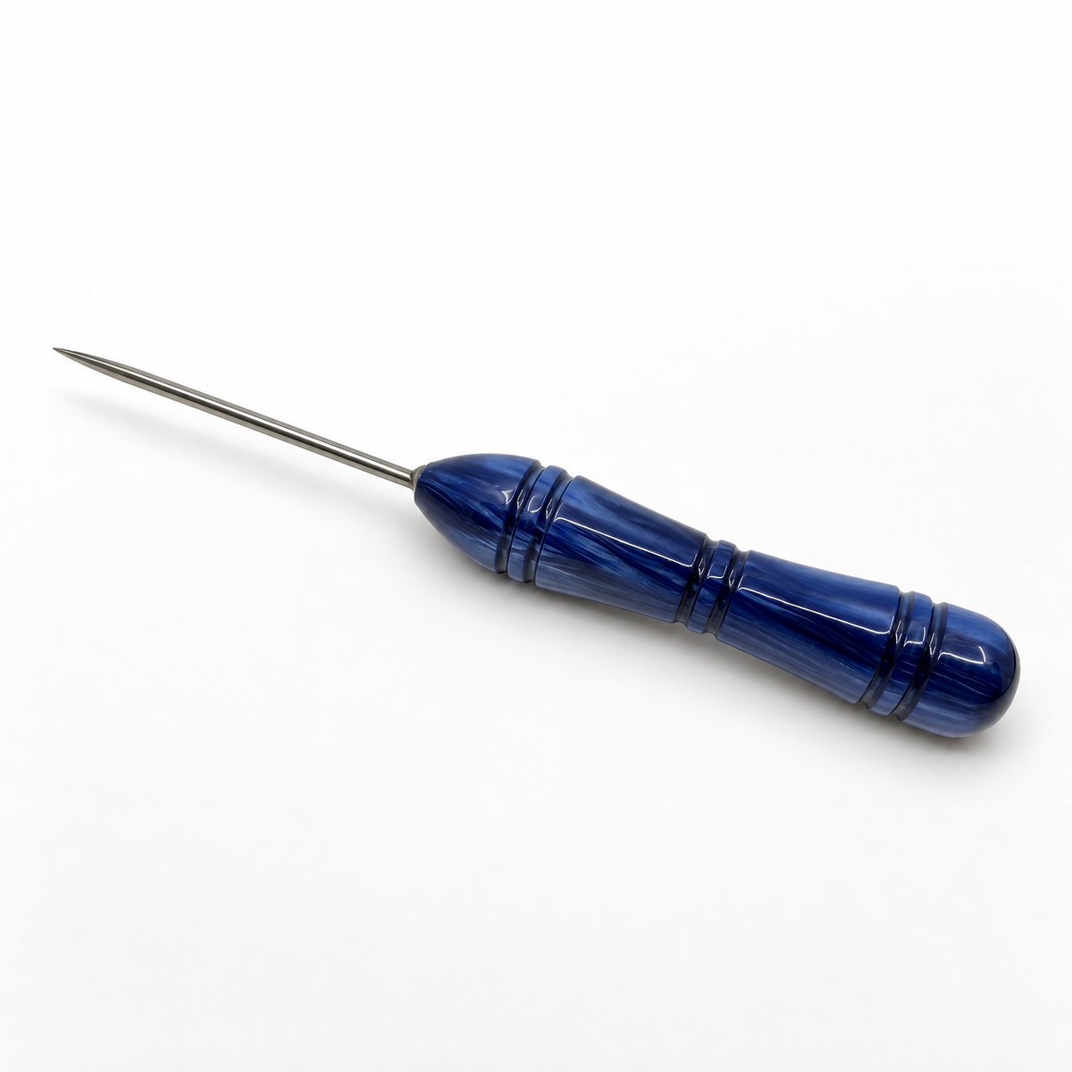 Essentials resin shisha poker with blue resin handle and steel pin, image 7 of 8