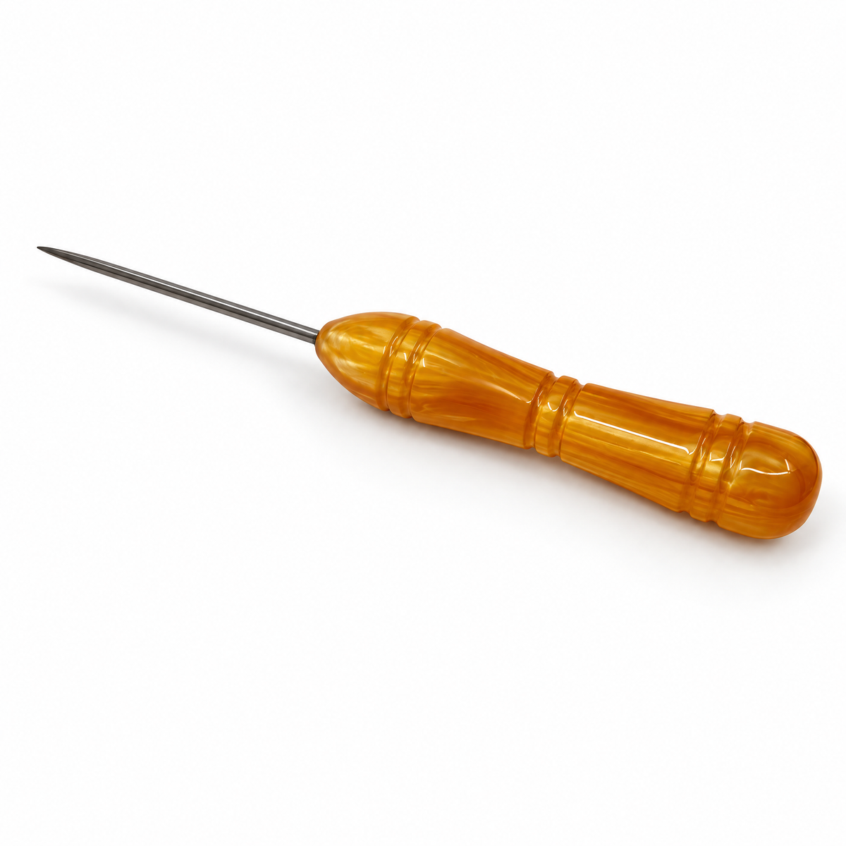 Essentials resin shisha poker with gold resin handle and steel pin, image 4 of 8