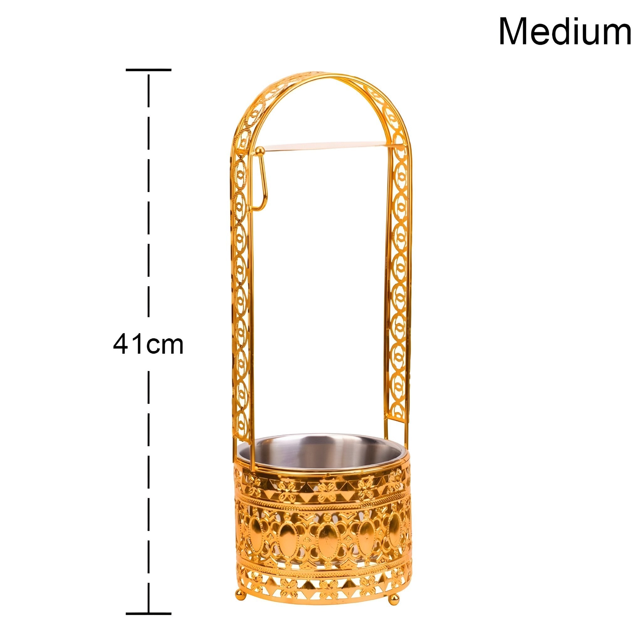 Medium Gold Essentials Shisha Charcoal Holder - 41cm