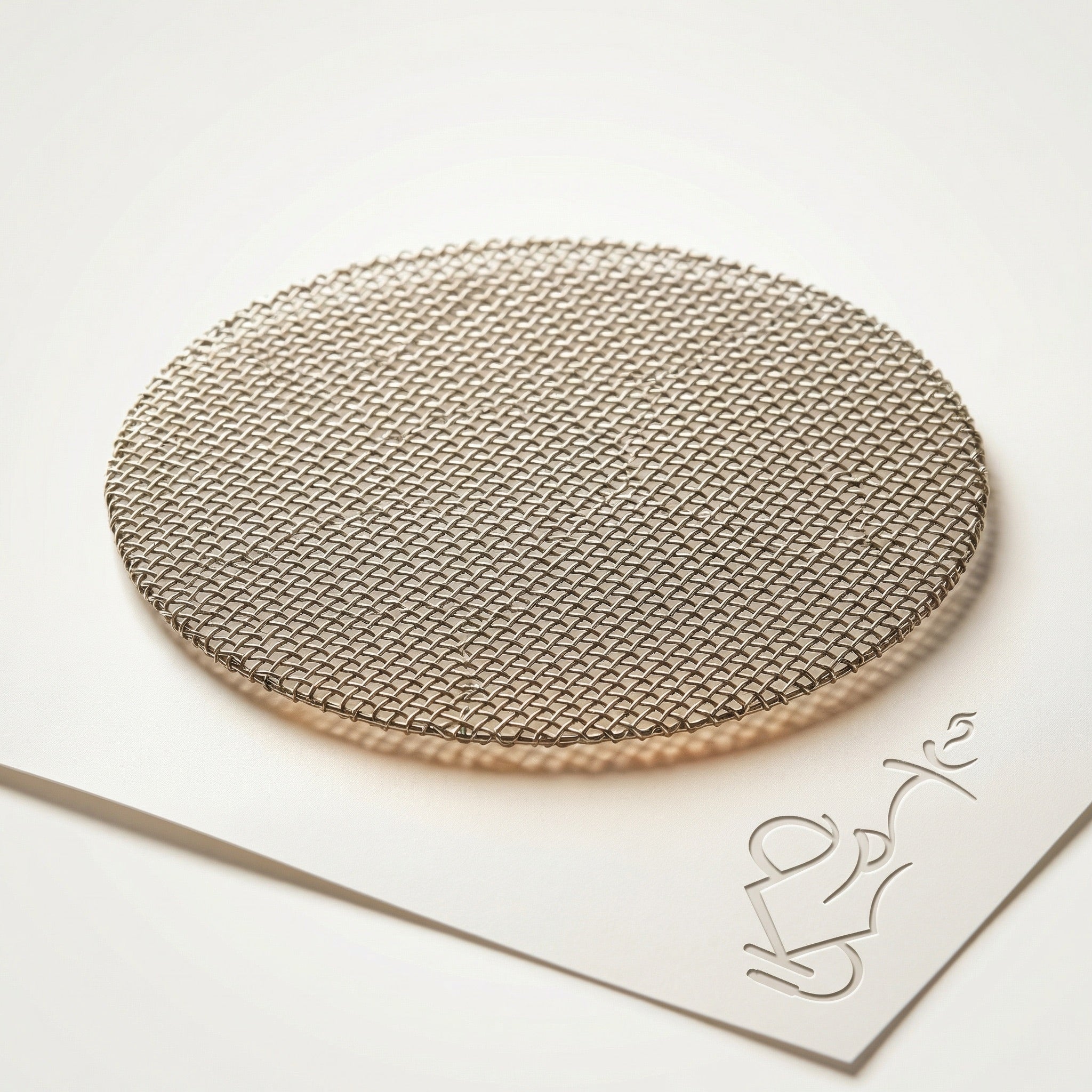 Essentials stainless steel mesh screen bowl insert, a food-grade woven disc that sits inside traditional Egyptian clay shisha bowls to block leaf debris from falling into the base.