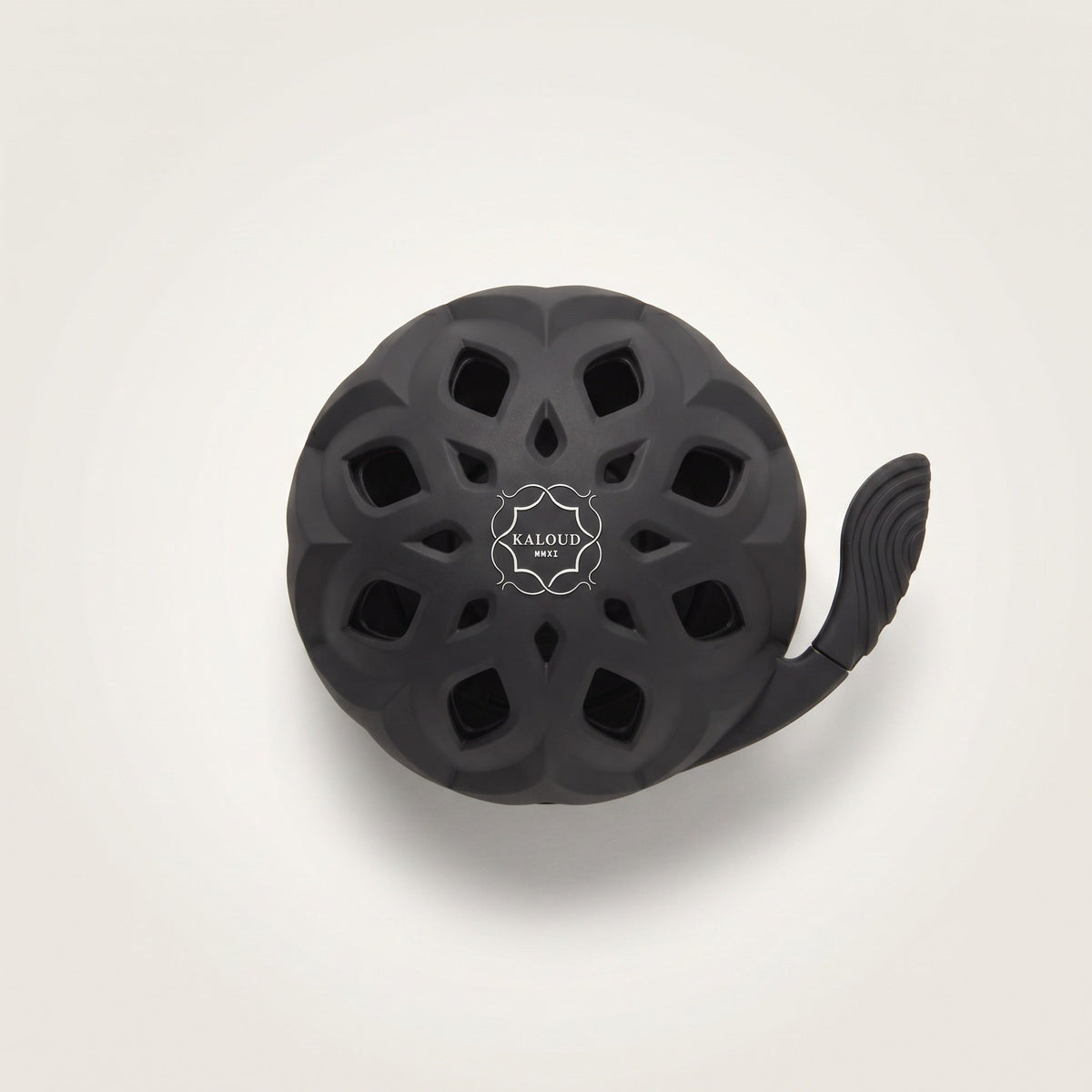 Top-down view of Kaloud Lotus I+3 Niris Black HMD lotus-petal vented lid in matte aluminium, image 4 of 10
