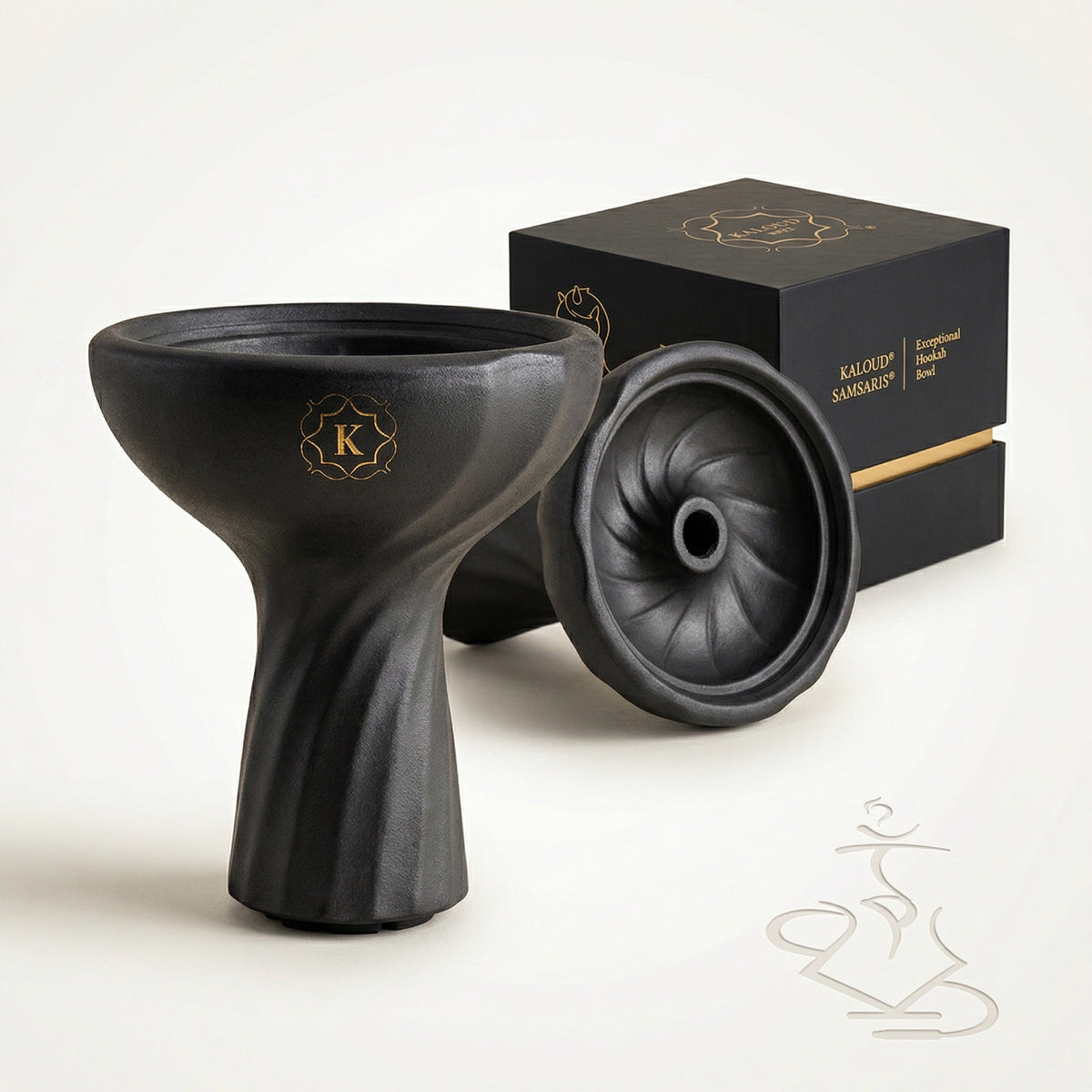 kaloud-samsaris-kore-dao-black-clay-tall-shisha-bowl-studio-the-premium-way, image 4 of 18