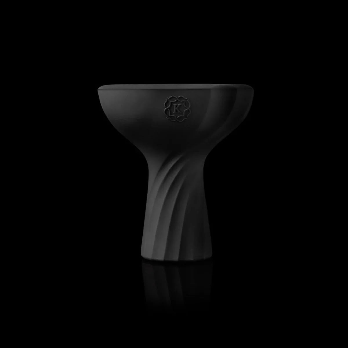 Kaloud Samsaris Vitria III glass hybrid shisha bowl front profile with silicone housing and K emblem