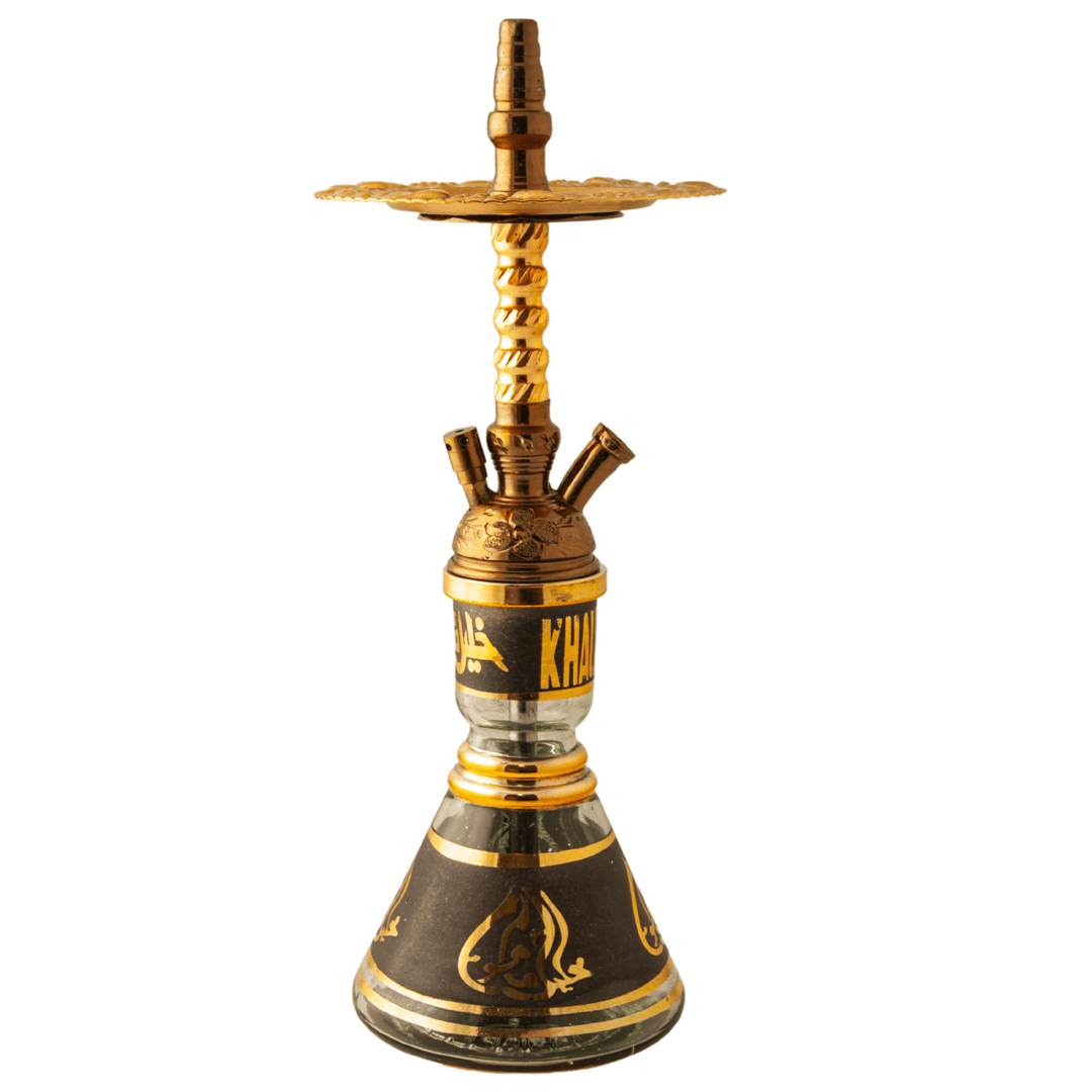 Bronze-oxide Khalil Mamoon Balha Safari 22-inch hookah with black-gold base