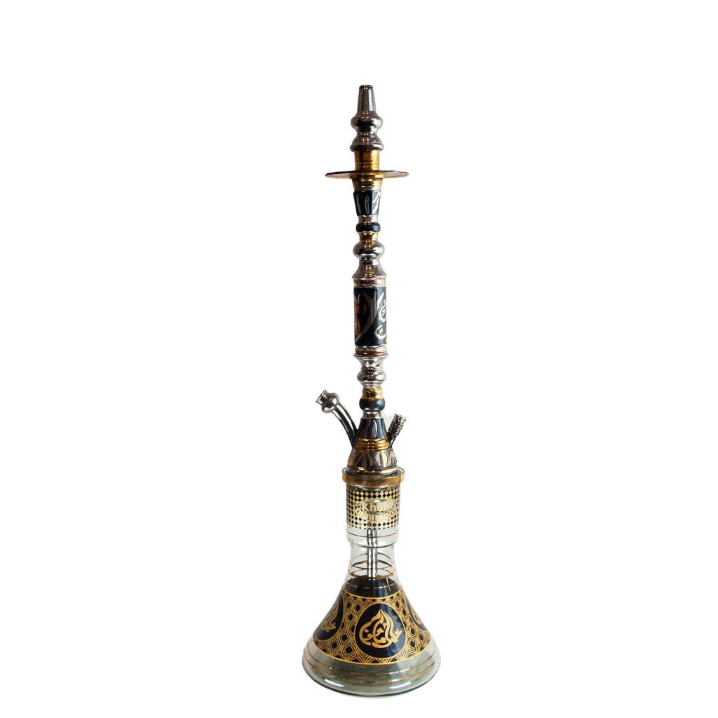 Oxide-patina Khalil Mamoon Pharaonic 4225 hookah 80 cm with glass base