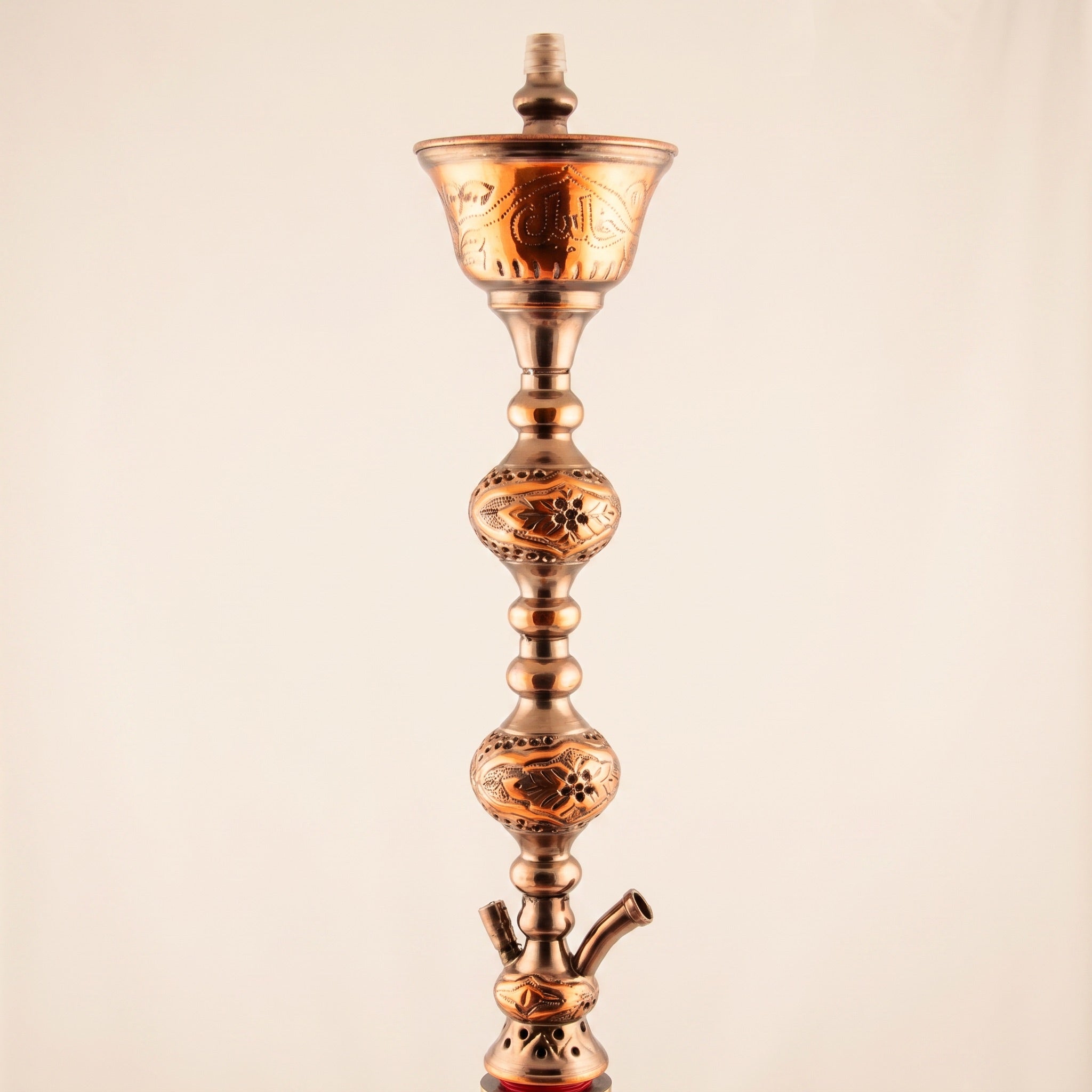 Khalil Mamoon Sharqawi 2 upper stem with charcoal tray, dual engraved globes and twin hose ports
