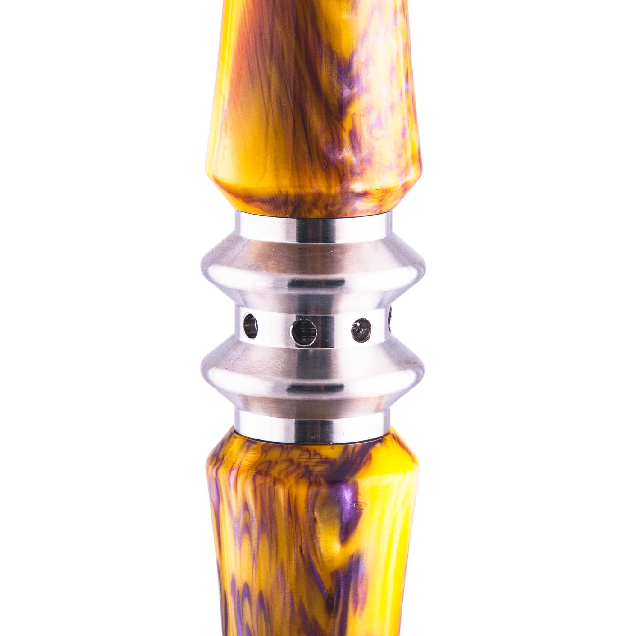 King Buzz Amber Storm hookah stainless connector ring and amber violet acrylic detail — The Premium Way