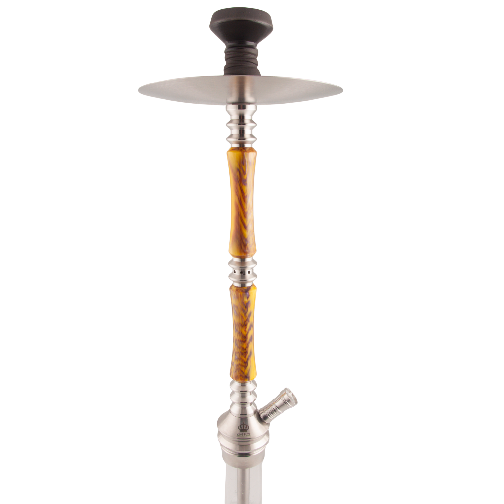 King Buzz Amber Storm 95cm German-style stainless steel hookah amber swirl stem — The Premium Way