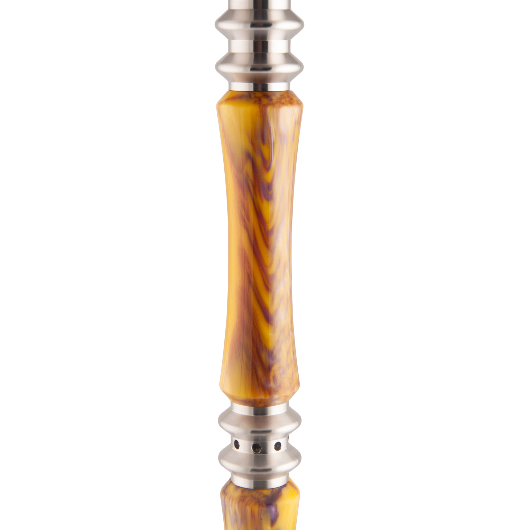 King Buzz Amber Storm hookah amber acrylic stem section with stainless connectors — The Premium Way