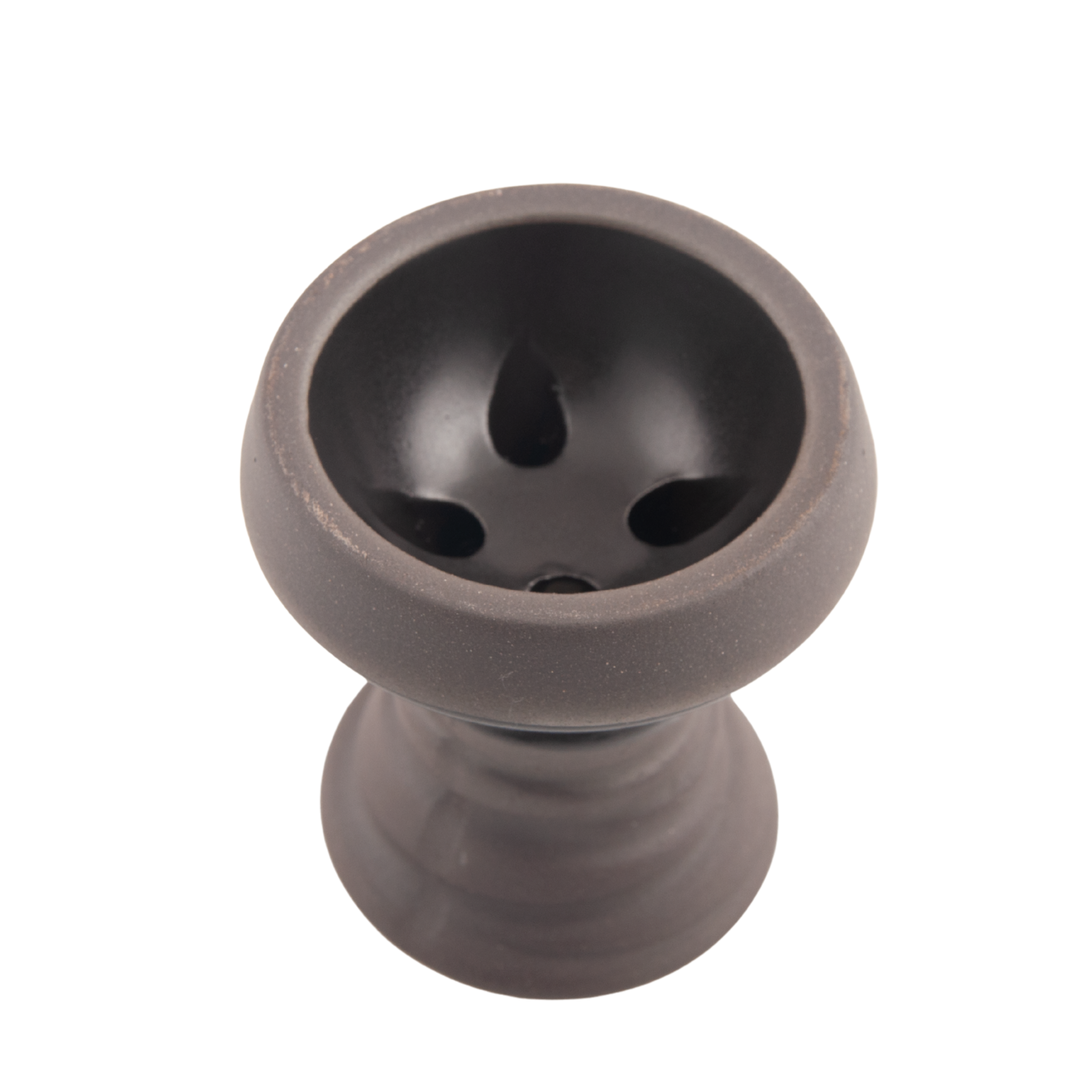 King Buzz Sapphire Tide hookah stone-effect clay bowl multi-hole angled view — The Premium Way