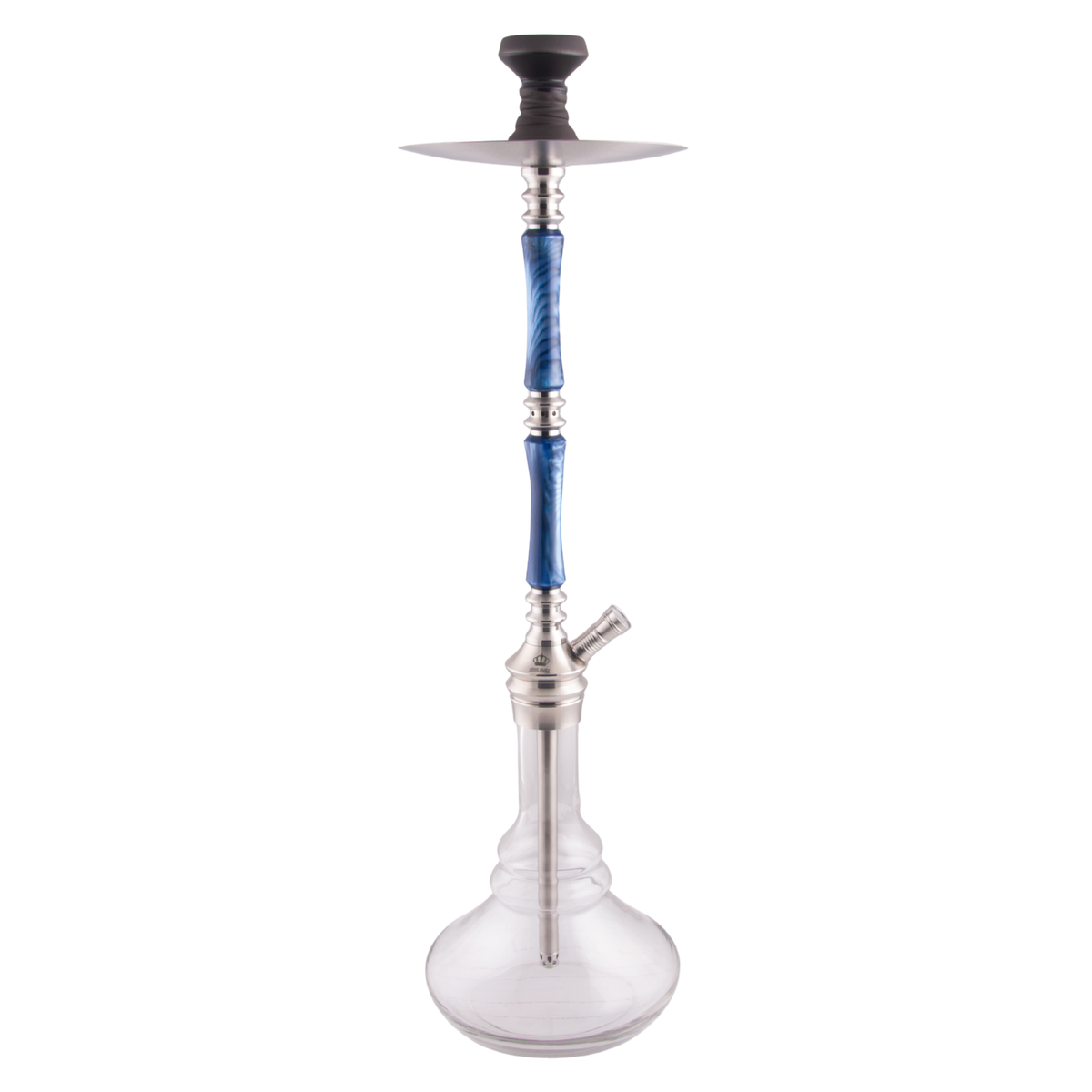 King Buzz Sapphire Tide 95cm German-style stainless steel hookah blue swirl stem, image 2 of 13