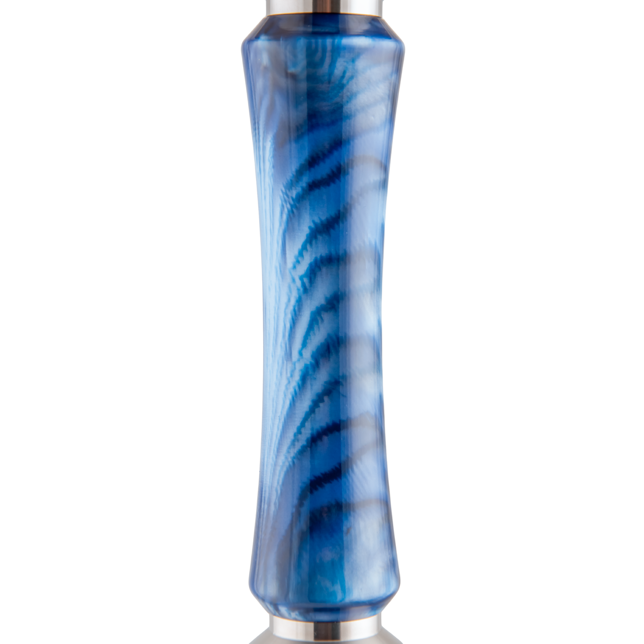 King Buzz Sapphire Tide hookah blue and white swirl stem pattern detail — The Premium Way