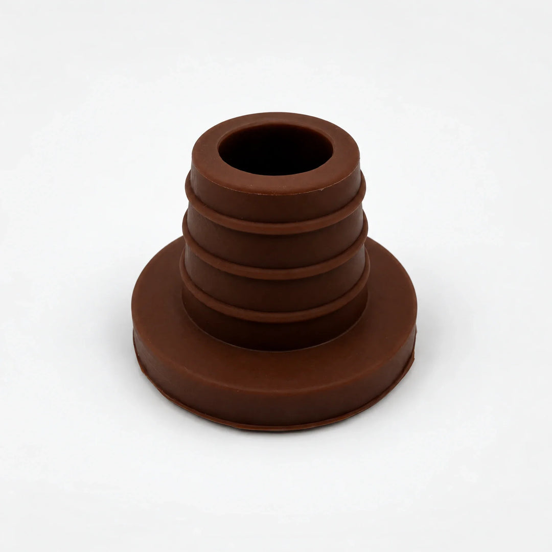Essentials Lux silicone shisha bowl grommet in brown with wide flat base