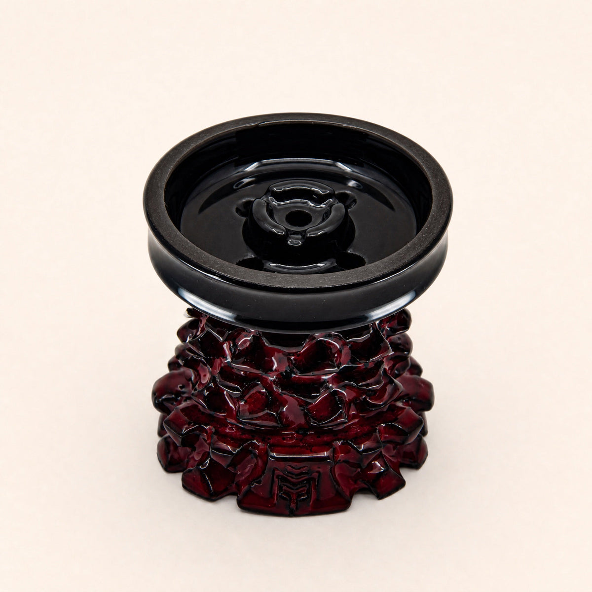 MIT Luxury Mitovation V2 Ruby bowl top-down showing five-hole hybrid chamber and four-petal spire crown, image 3 of 6
