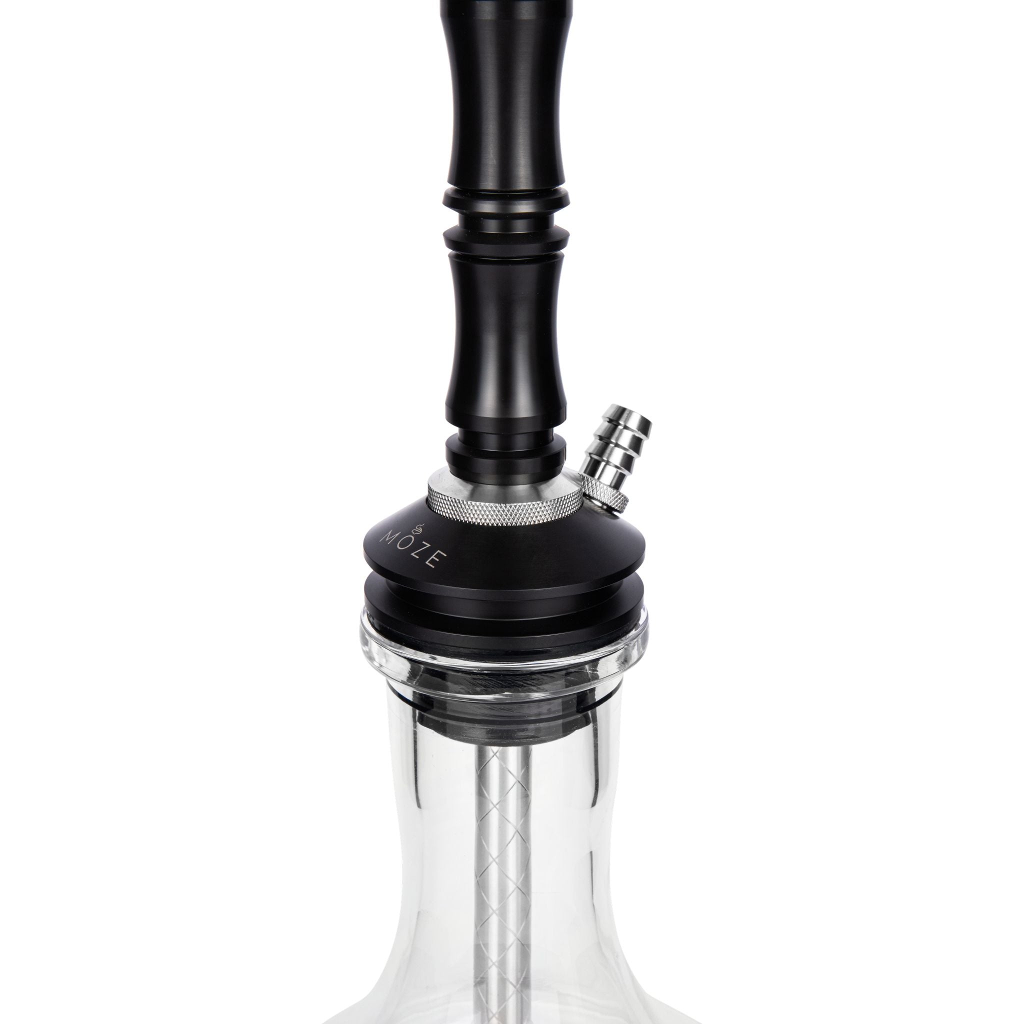 Moze Breeze Two Shisha Original Black – Variable Blow-Out Valve and Glass Vase Connection