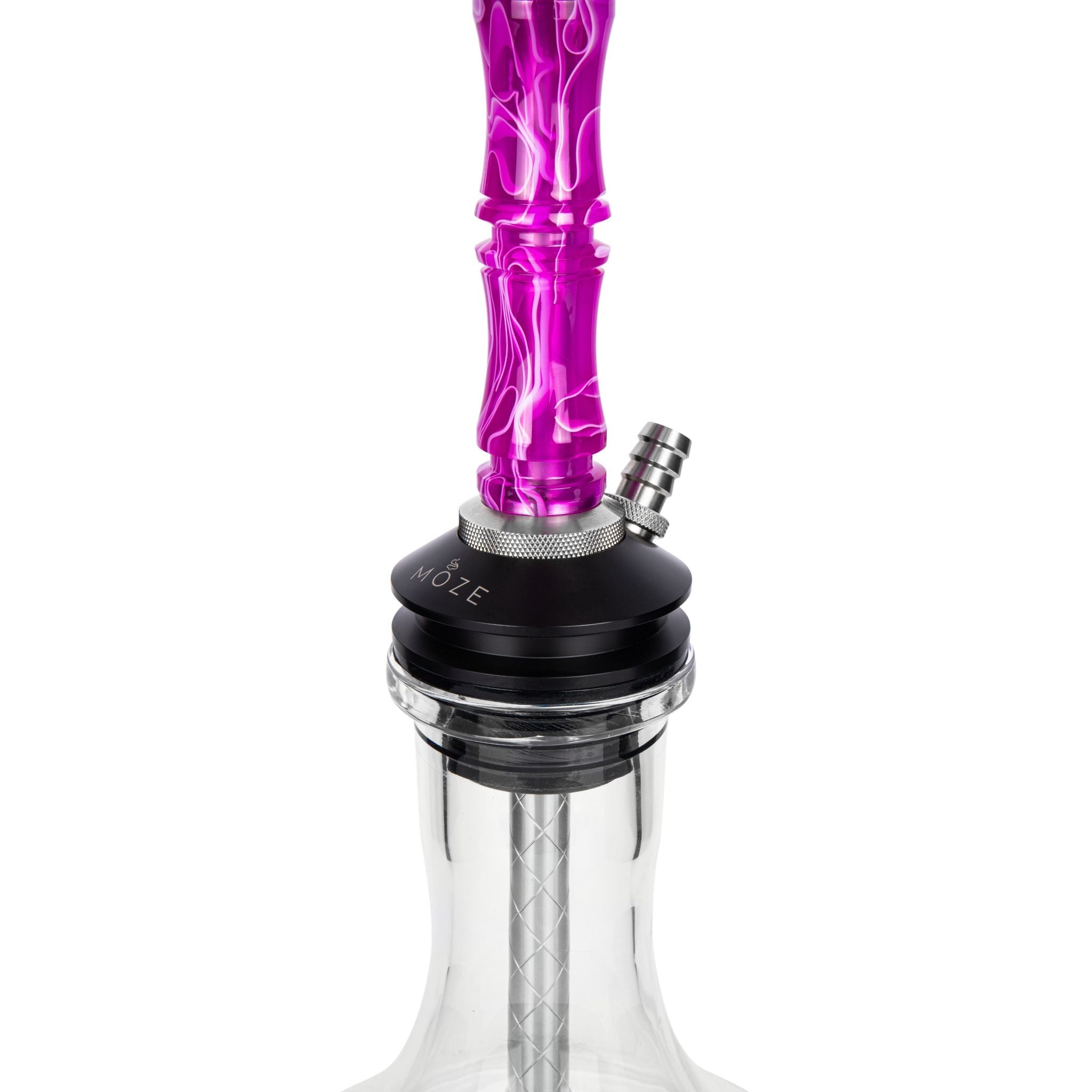 Moze Breeze Two Shisha Wavy Purple – Variable Blow-Out Valve and Glass Vase Connection