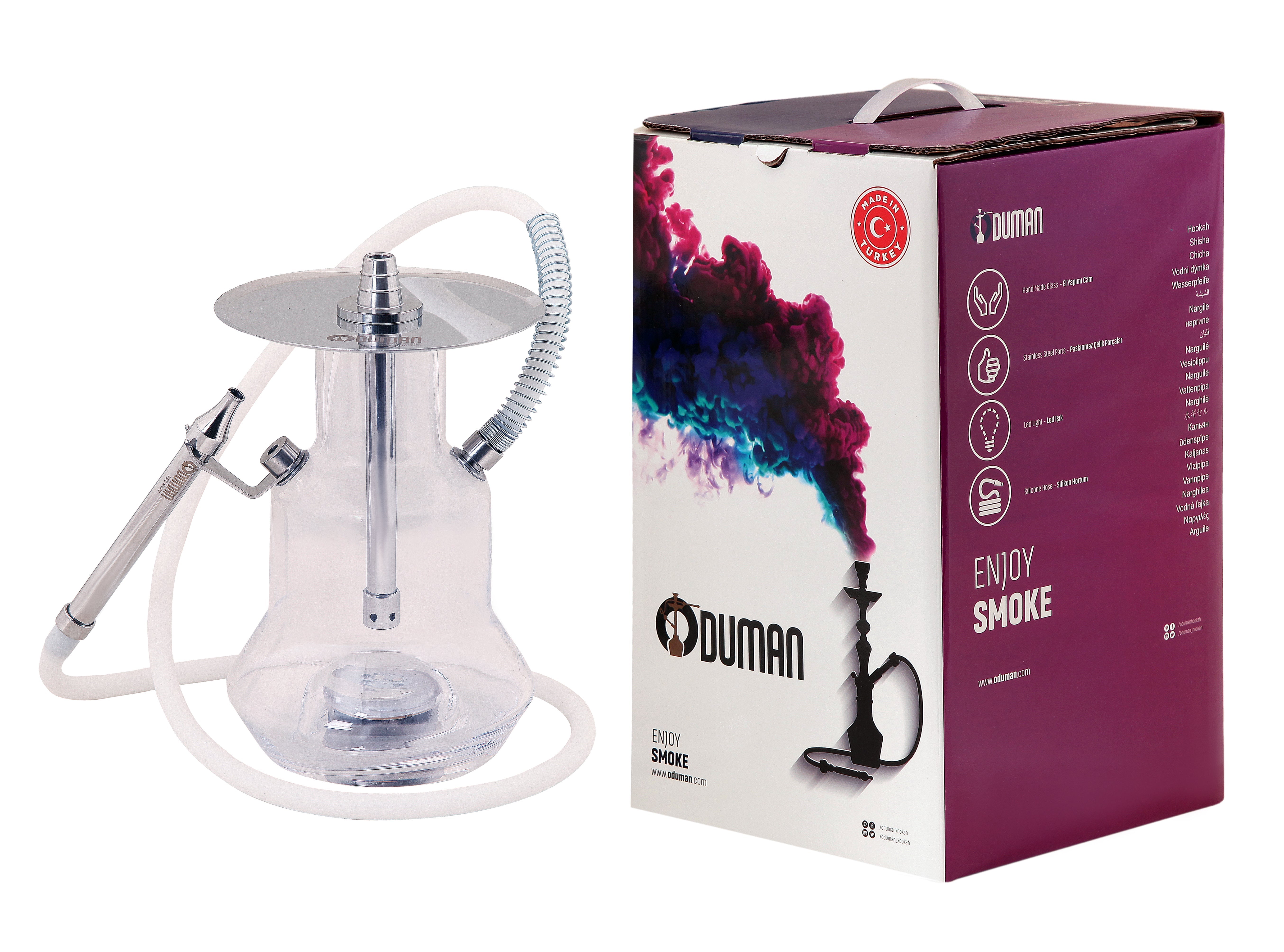 Oduman N4 Hookah – Premium Glass Hookah with LED Shisha | The Premium Way